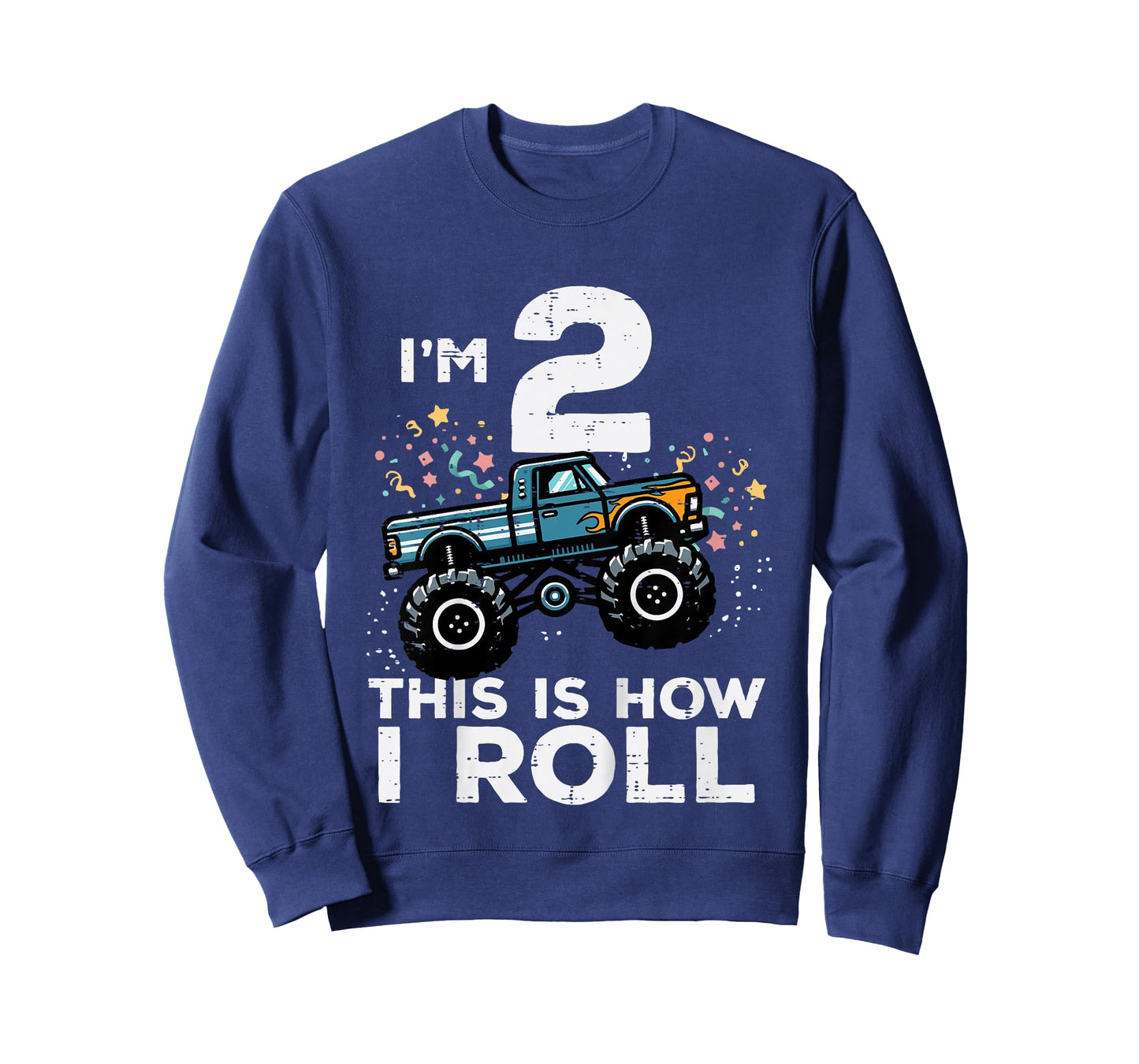 Kids Im 2 Monster Truck This How I Roll 2nd Birthday Boys Kids T-Shirt