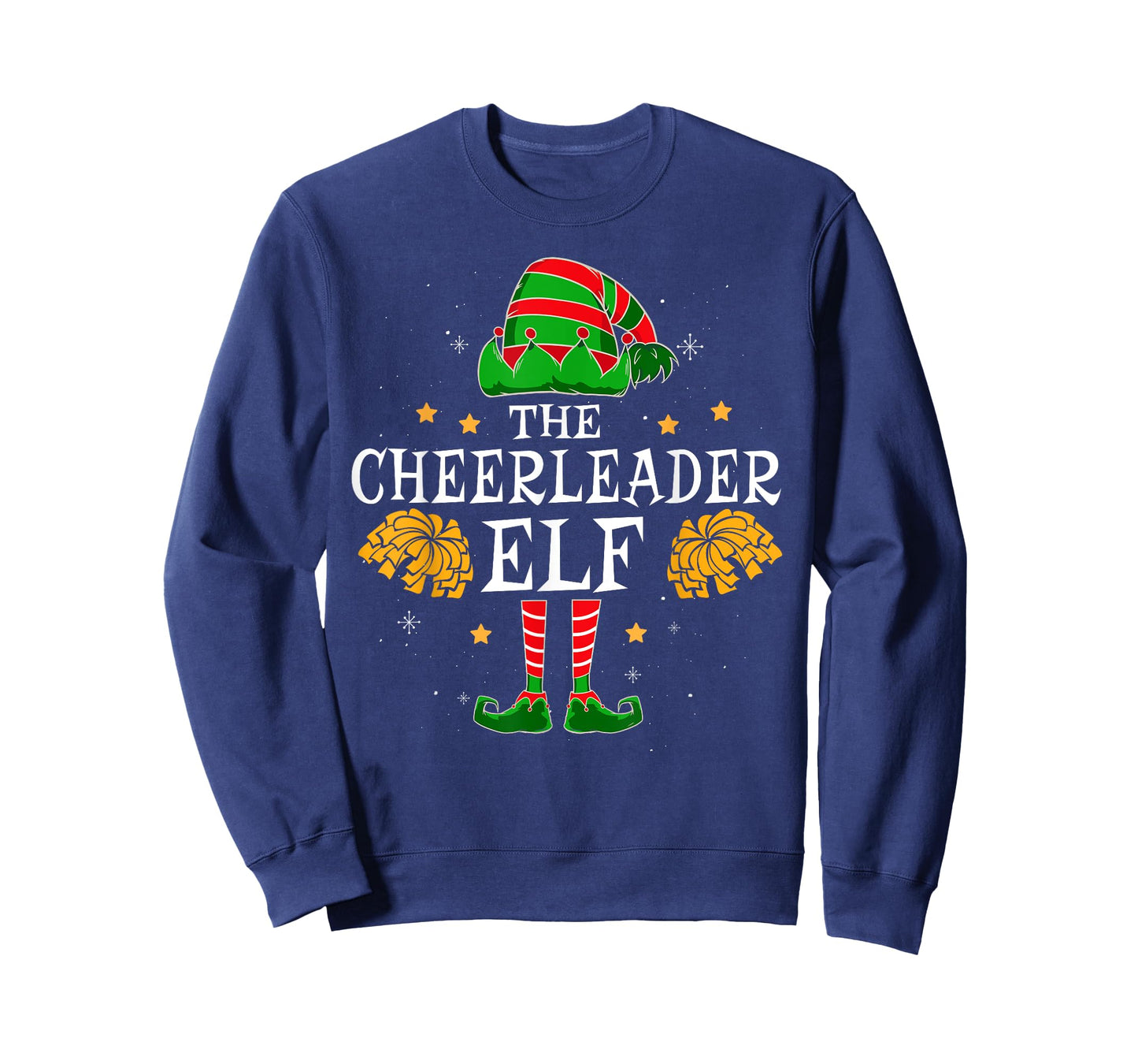 Cheerleader Elf Matching Team Christmas Funny Cheerleading T-Shirt