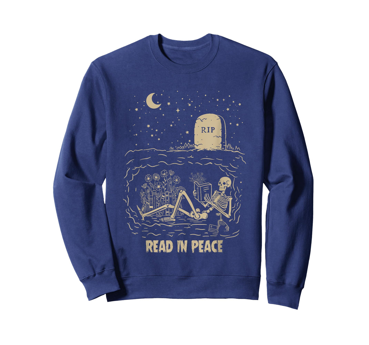 Read In Peace Skeleton Reading Books Funny Halloween T-Shirt