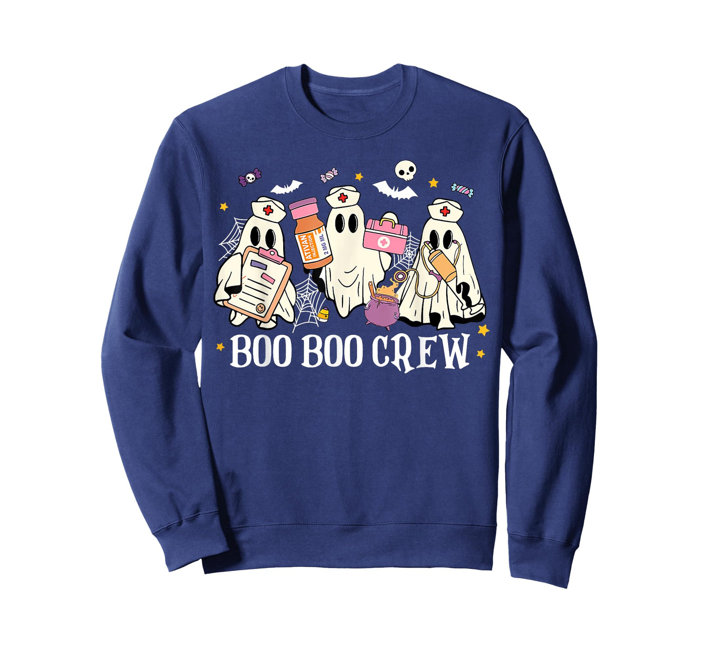 Halloween Nurse Groovy Nursing Funny Ghost Boo Boo Crew T-Shirt