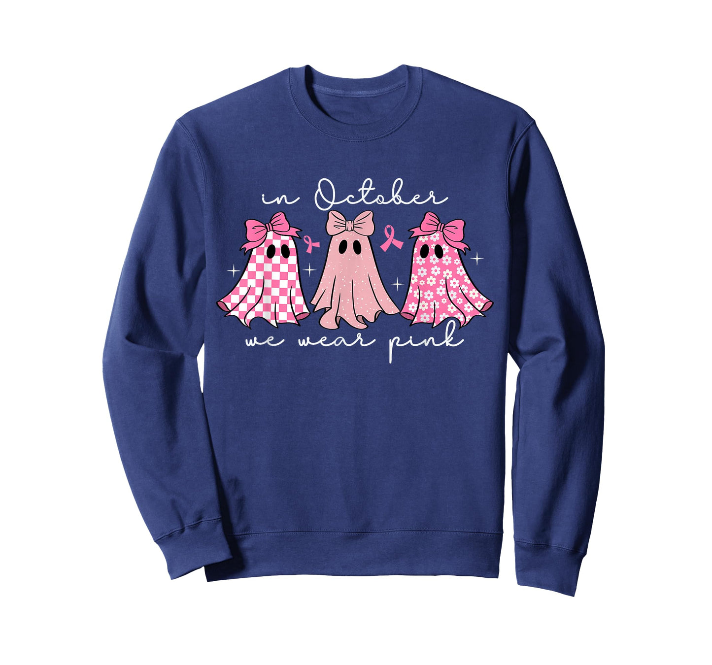 in October We Wear Pink Cute Ghost Women's Kids T-Shirt