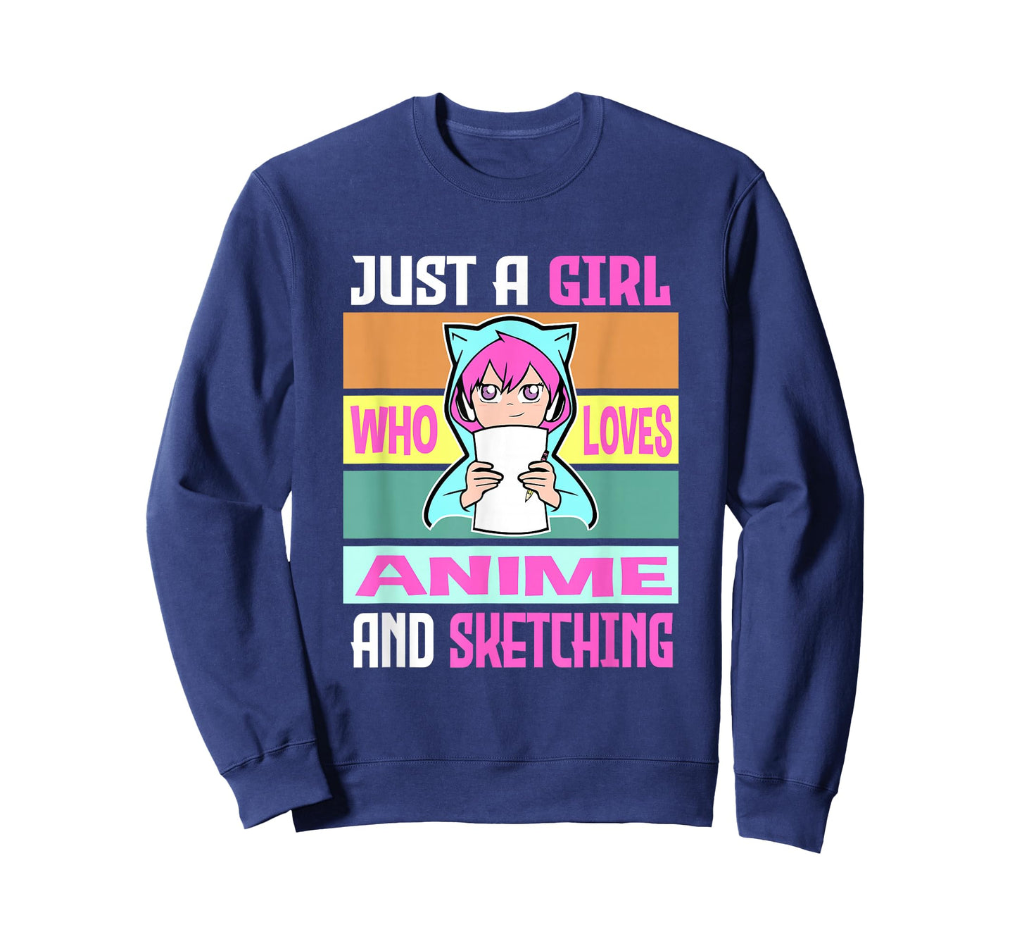Girl Loves Anime and Sketching Anime Merch Anime Lover Gifts T-Shirt