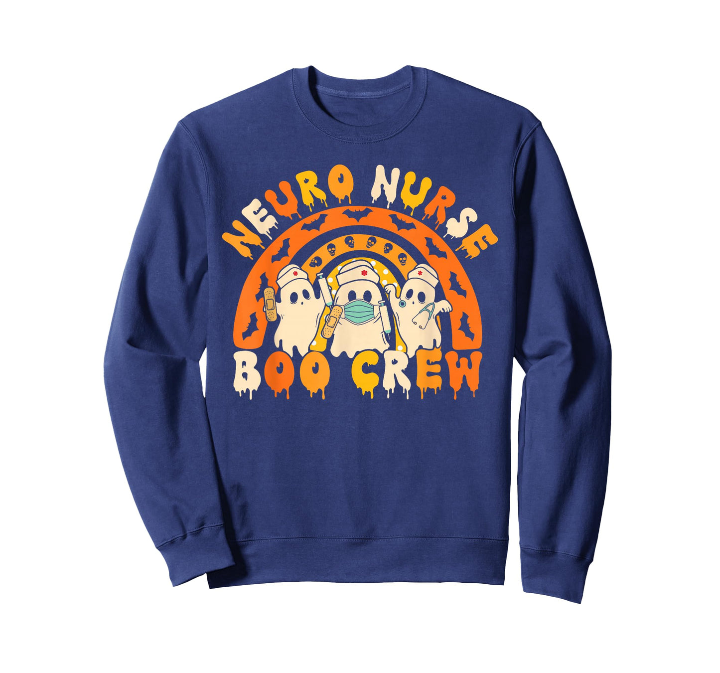 Neuro Nurse Boo Crew Retro Spooky Ghost Nursing Halloween T-Shirt