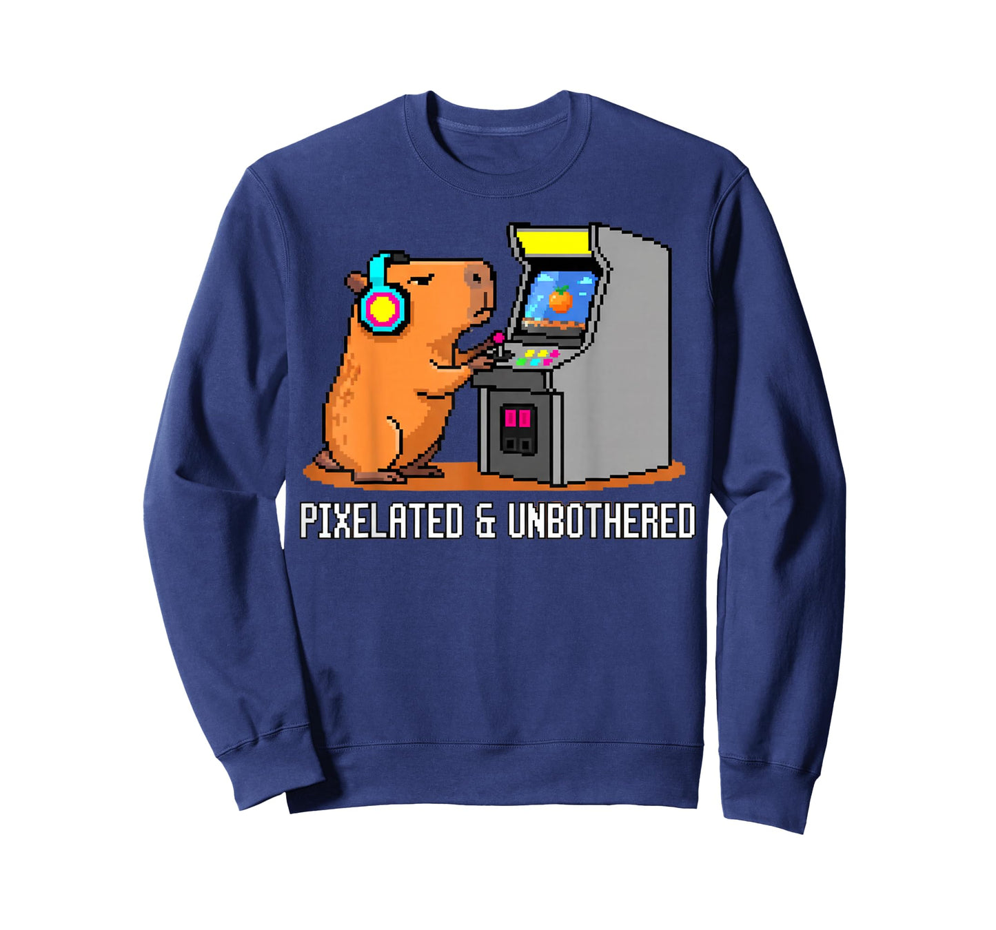 Pixelated Unbothered Capybara Retro Gaming Gamer T-Shirt
