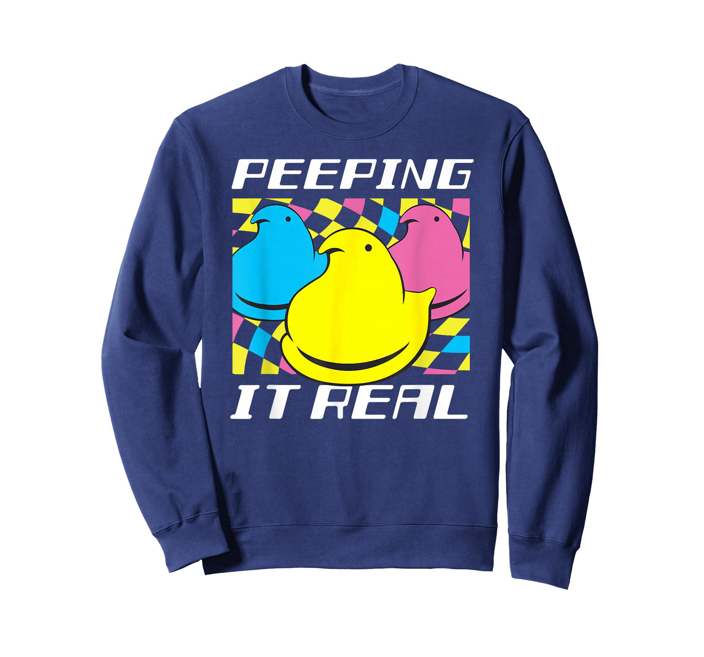 Peeps Easter Peeping It Real Retro Style Chicks T-Shirt