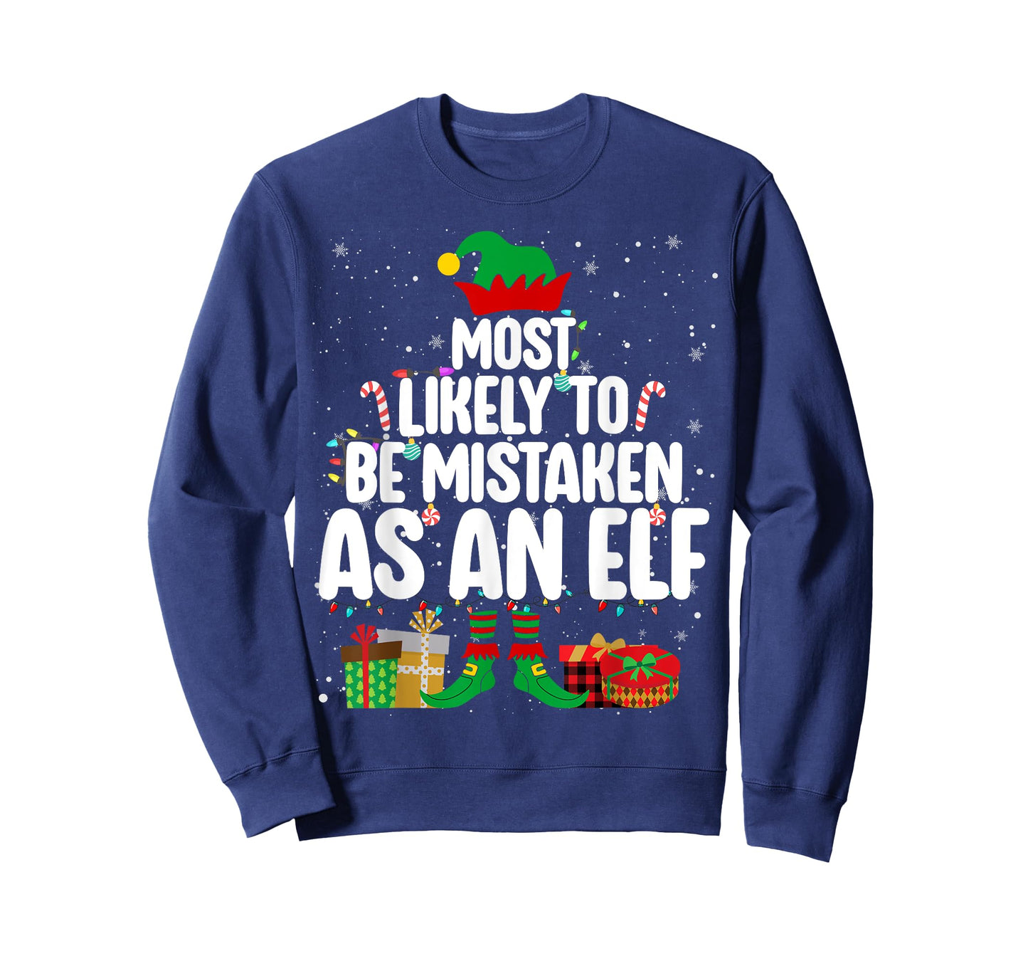 Most Likely To Be Mistaken As An Elf Family Christmas Xmas T-Shirt
