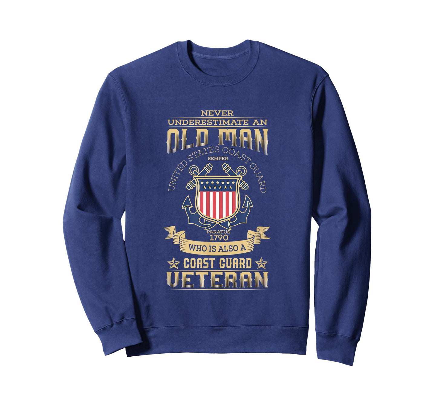 Never Underestimate an Old Man | Coast Guard Gift T-Shirt