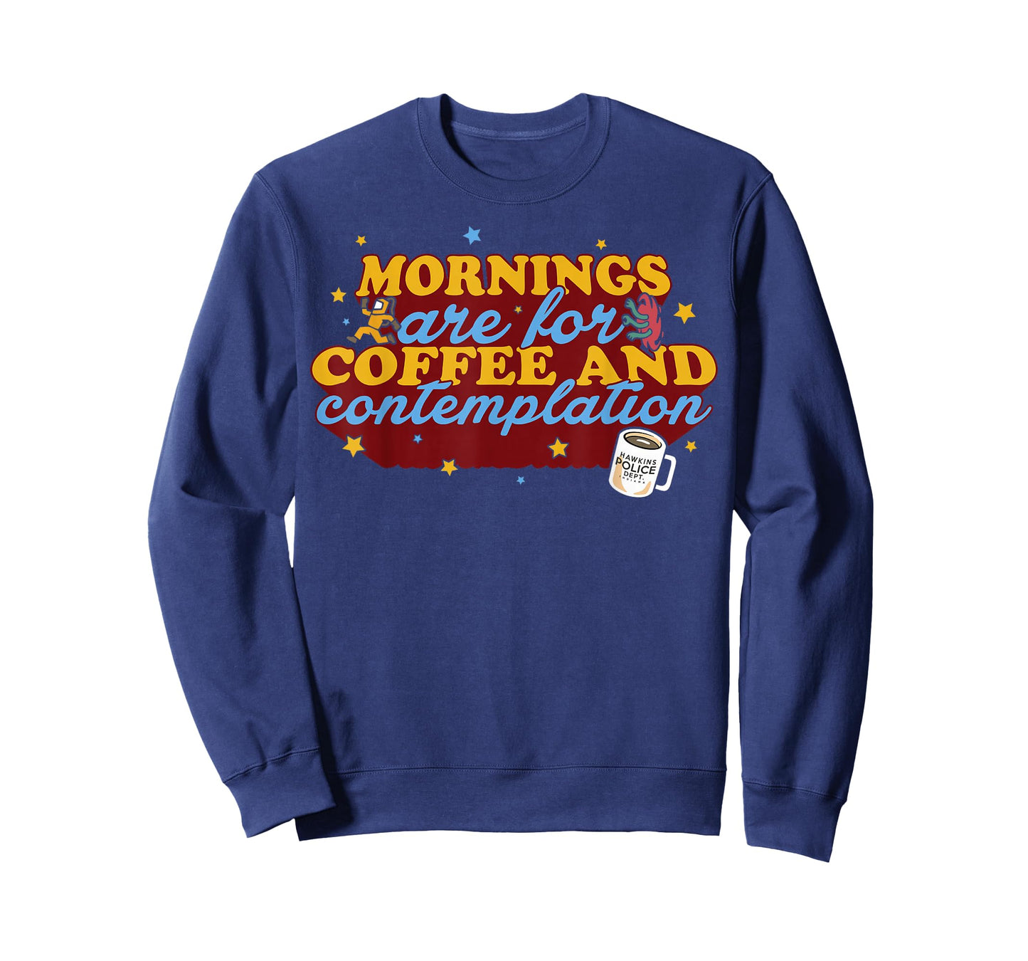 Netflix Stranger Things Coffee And Contemplation Typographic T-Shirt
