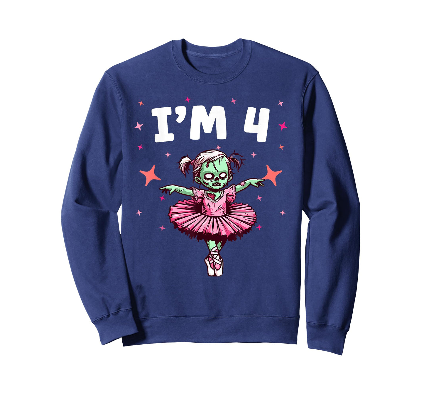 Ballerina Zombie Birthday 4th Birthday Party I'm 4 T-Shirt