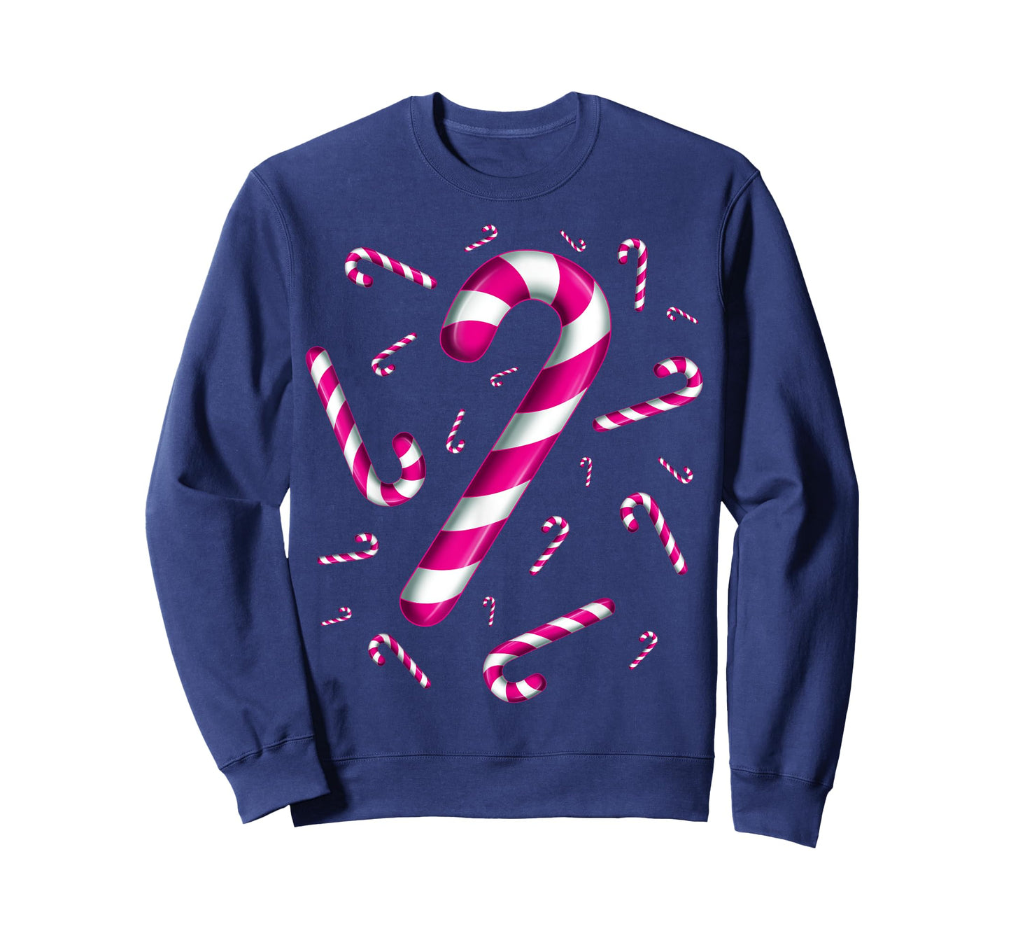 Candy Cane Christmas Crew Santa Pink for Women Kids Girls T-Shirt
