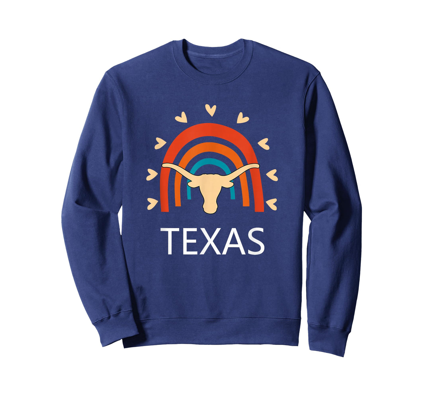 Texas Longhorn Cow Vintage Rainbow Retro T-Shirt