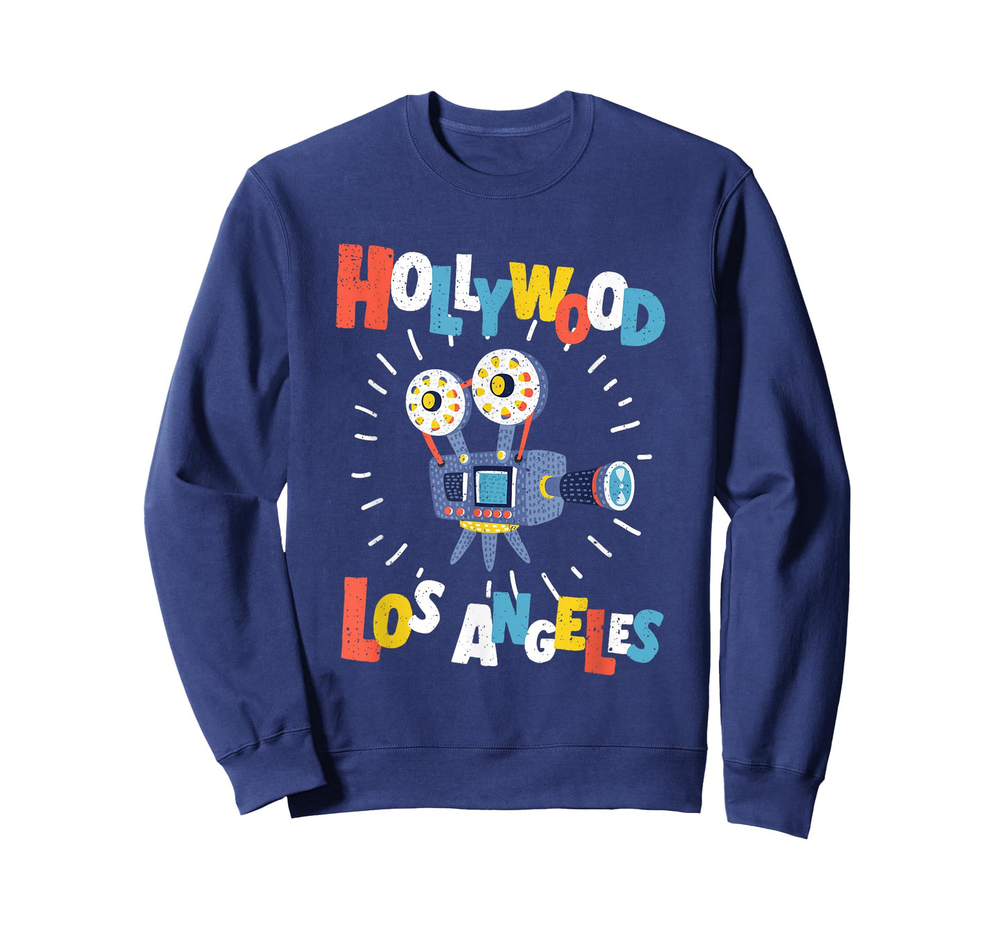Colorful Los Angeles California Retro Cinema Cartoon Camera T-Shirt