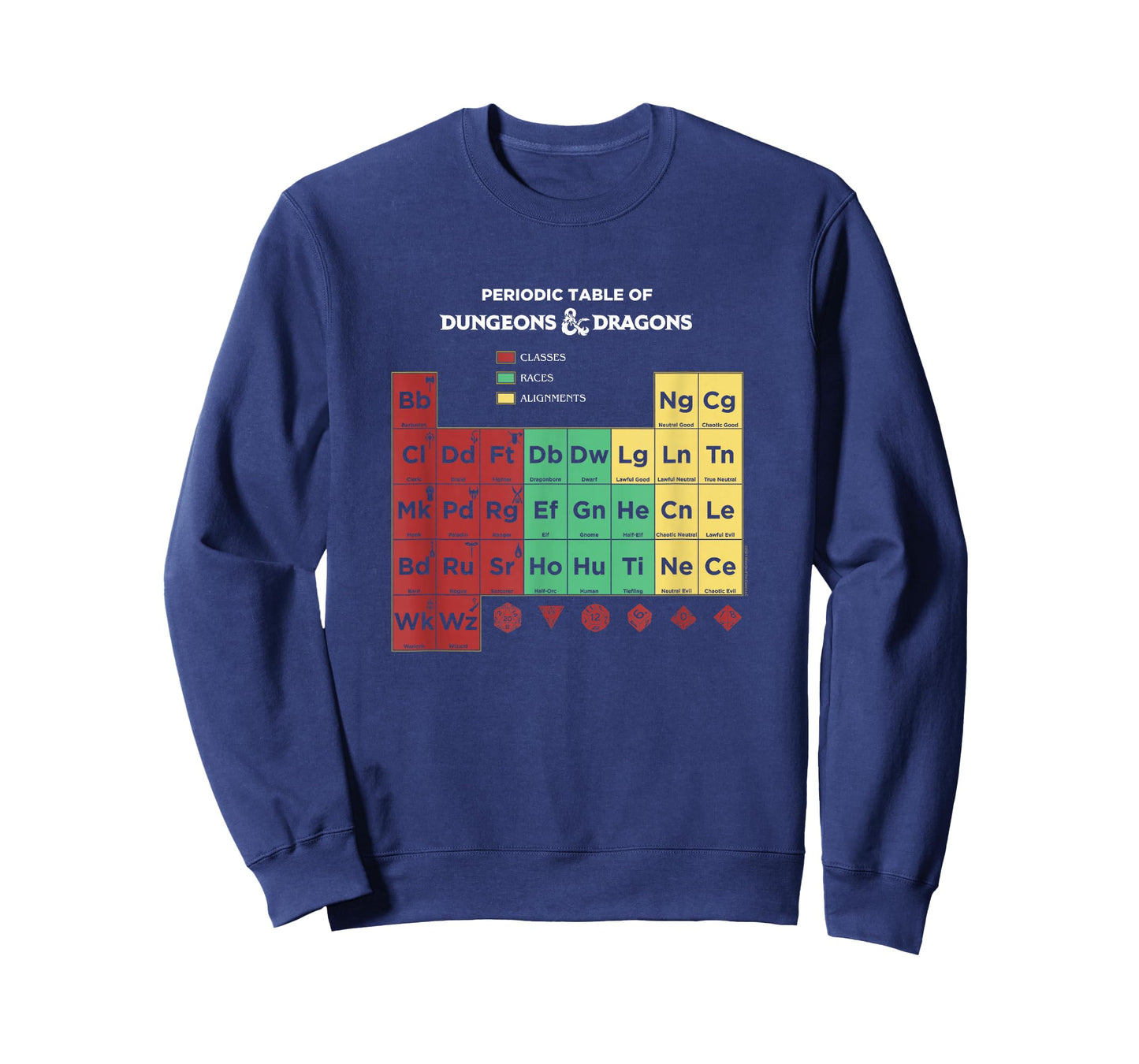 Dungeons & Dragons Periodic Table Classes Races Alignments T-Shirt