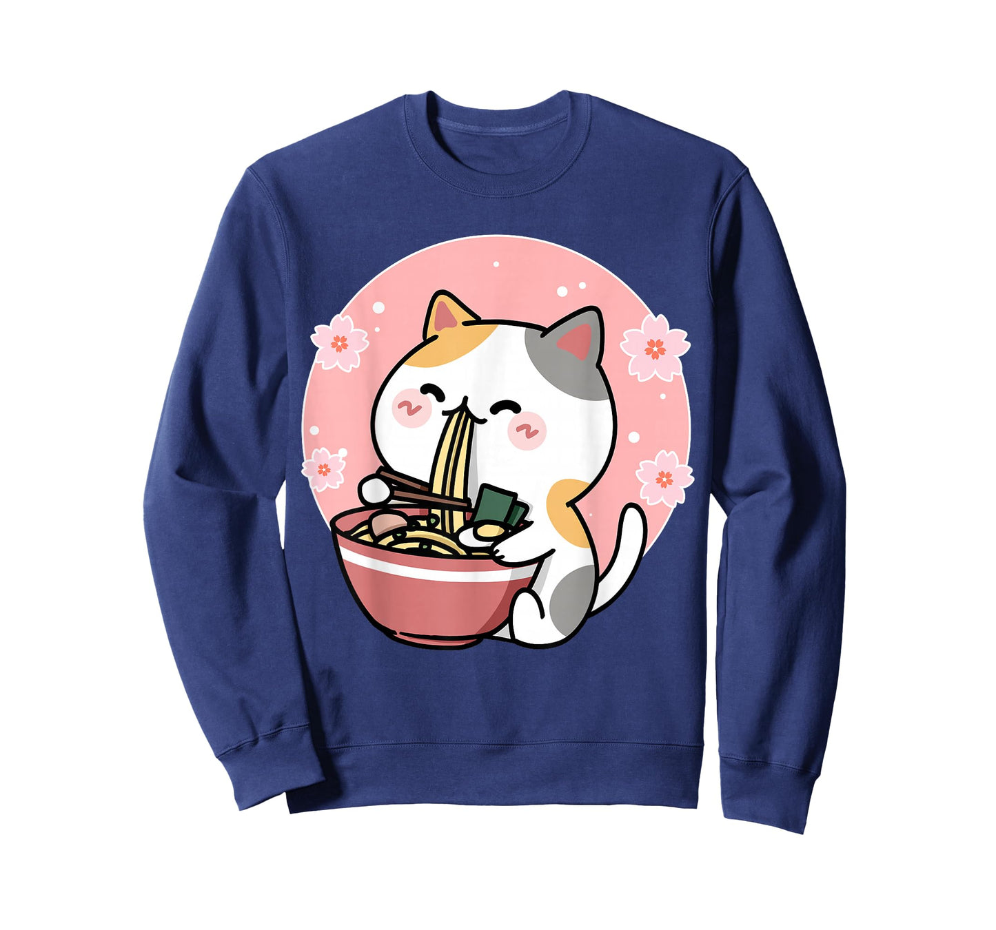 Cute Ramen Cat Kawaii Anime Sakura Pink T-Shirt