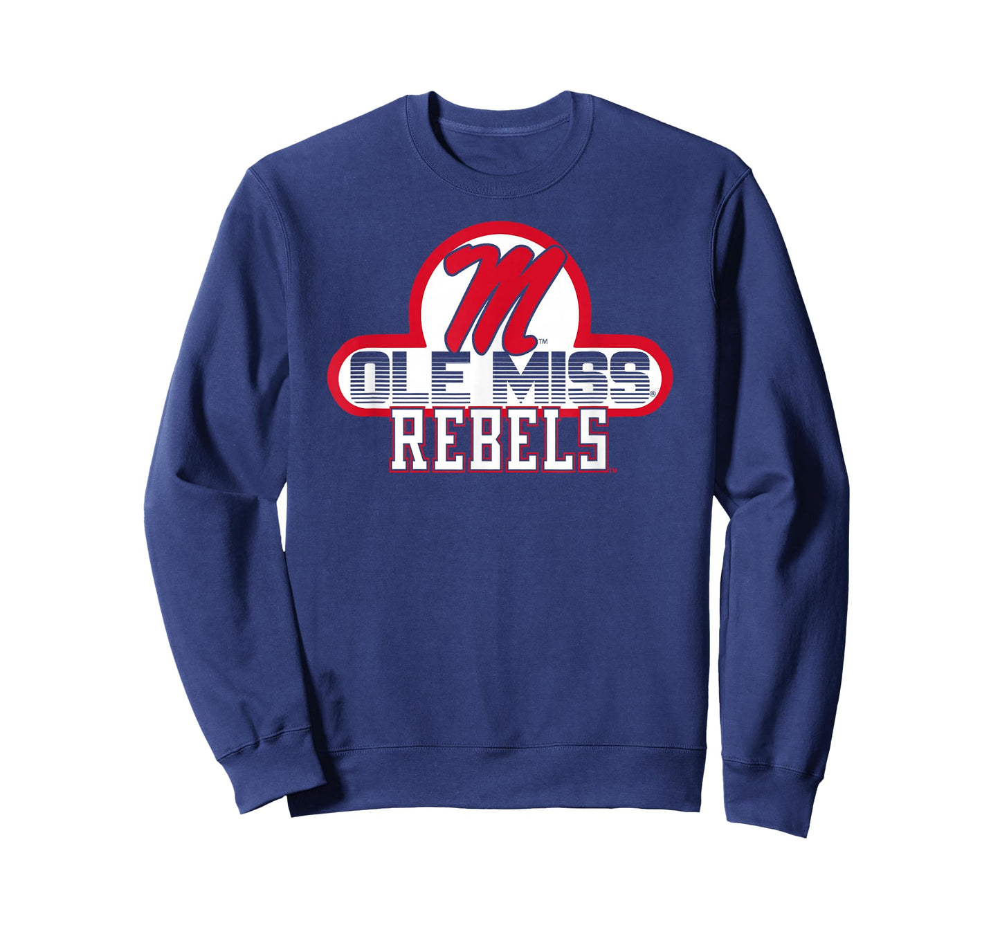 Elite Authentics Unisex-Adults and Kids Blue Small Mississippi Ole Miss Rebels College Sports Modern Letter Print Short Sleeve T-Shirt