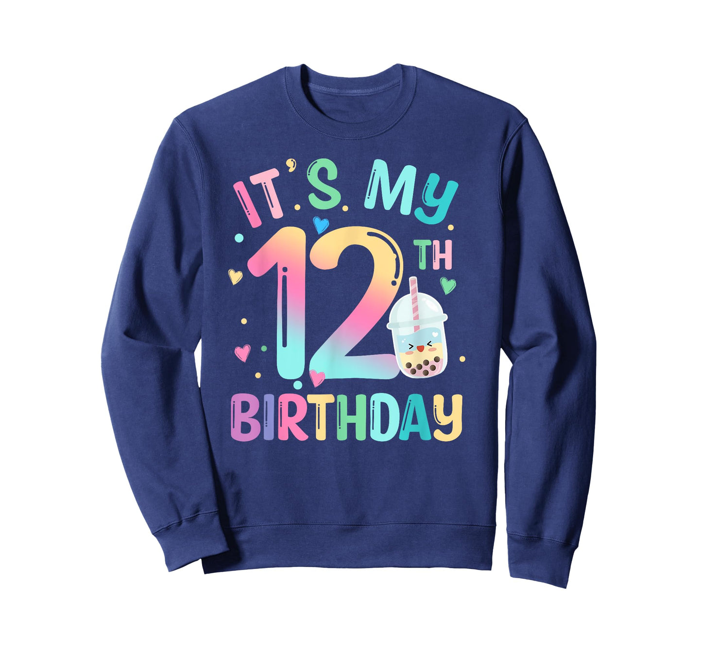 It's My 12th Birthday Bubble Boba Tea Party 12 Year Old Girl T-Shirt