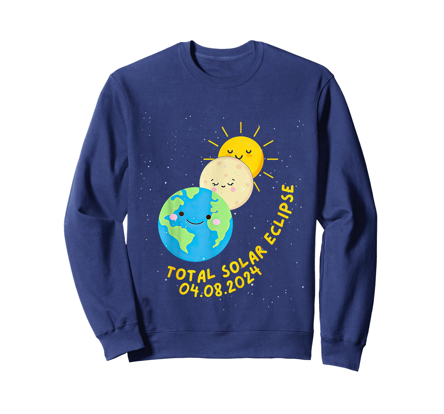 Kids Total Solar Eclipse 2024 Moon Sun Earth Kids Toddler T-Shirt