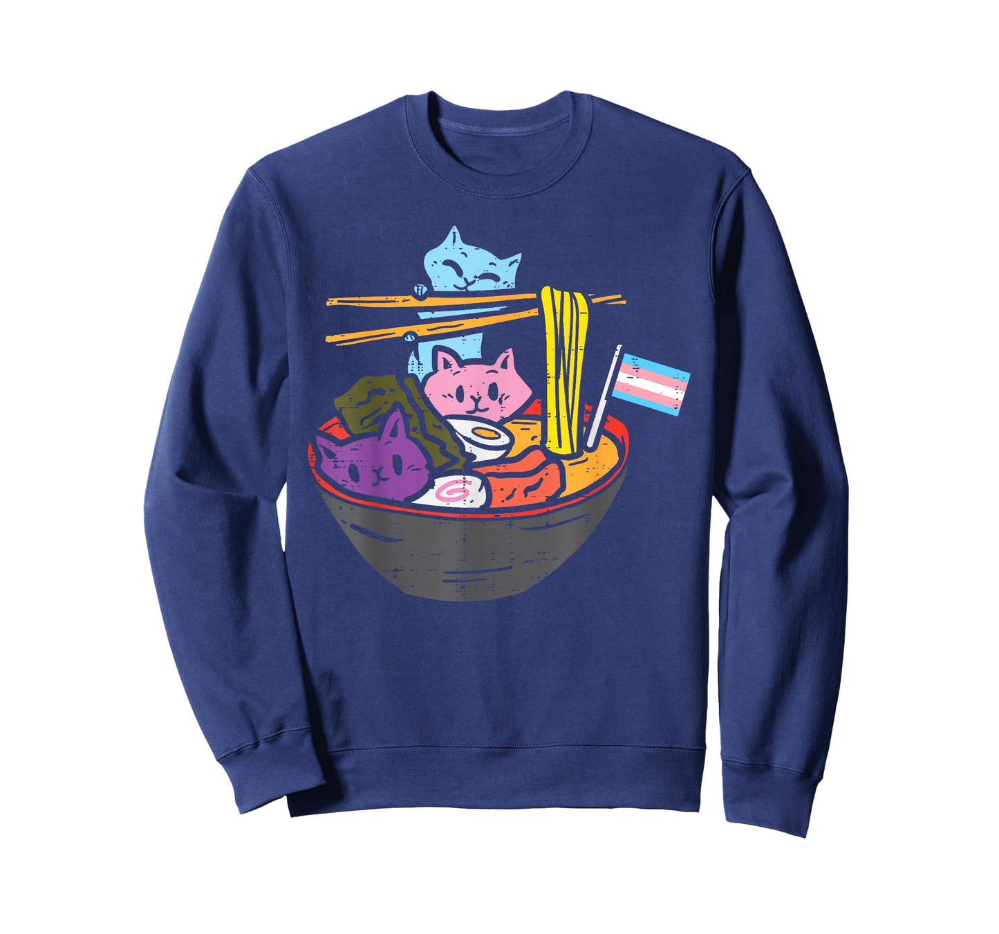 Transgender Flag Cats Ramen Anime LGBT Trans Pride Stuff T-Shirt