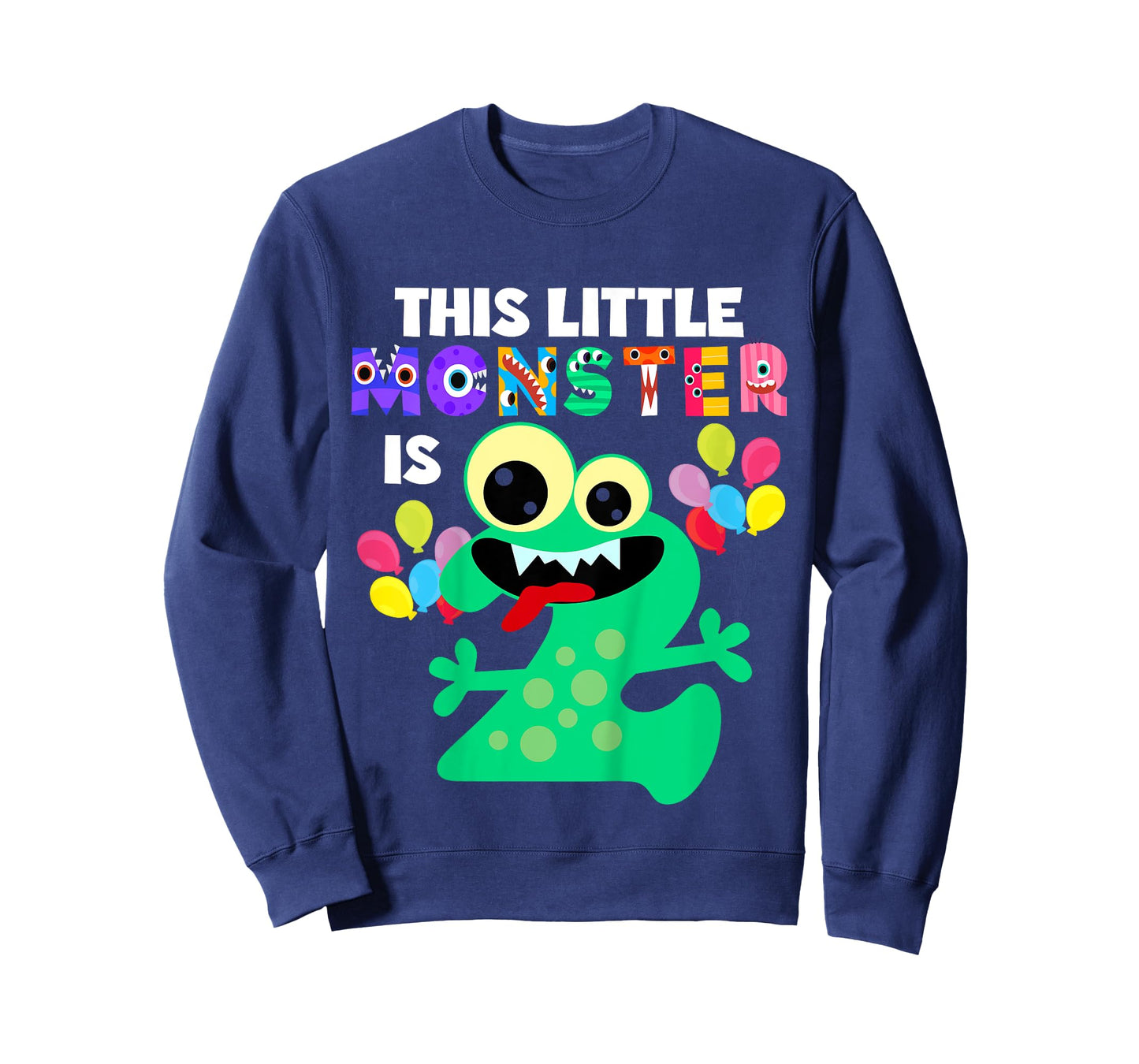 This Little Monster is 2 Two Years 2nd Birthday Party Aliens T-Shirt