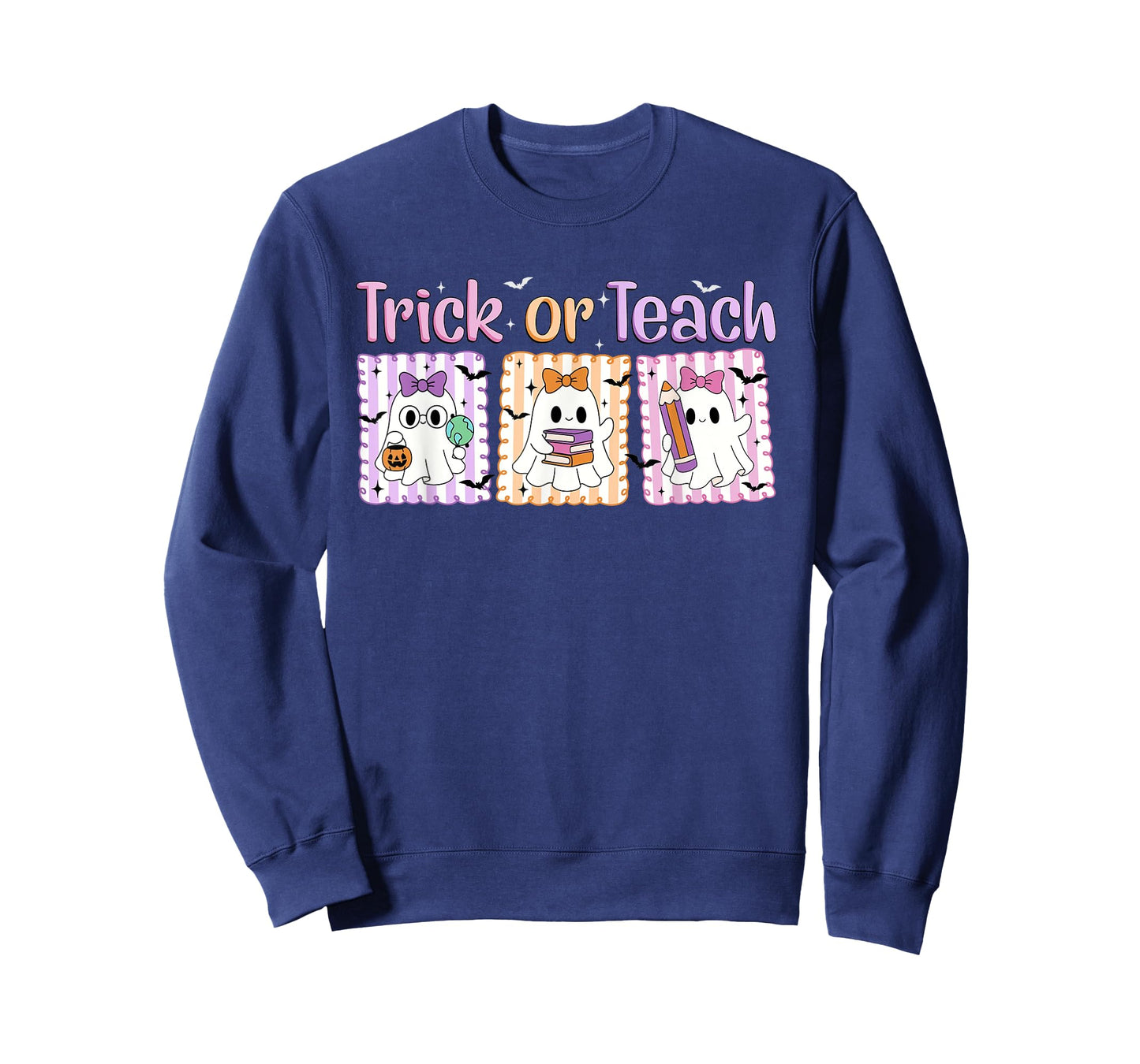 Trick Or Teach Preppy Teacher Ghost Halloween Women Girls T-Shirt