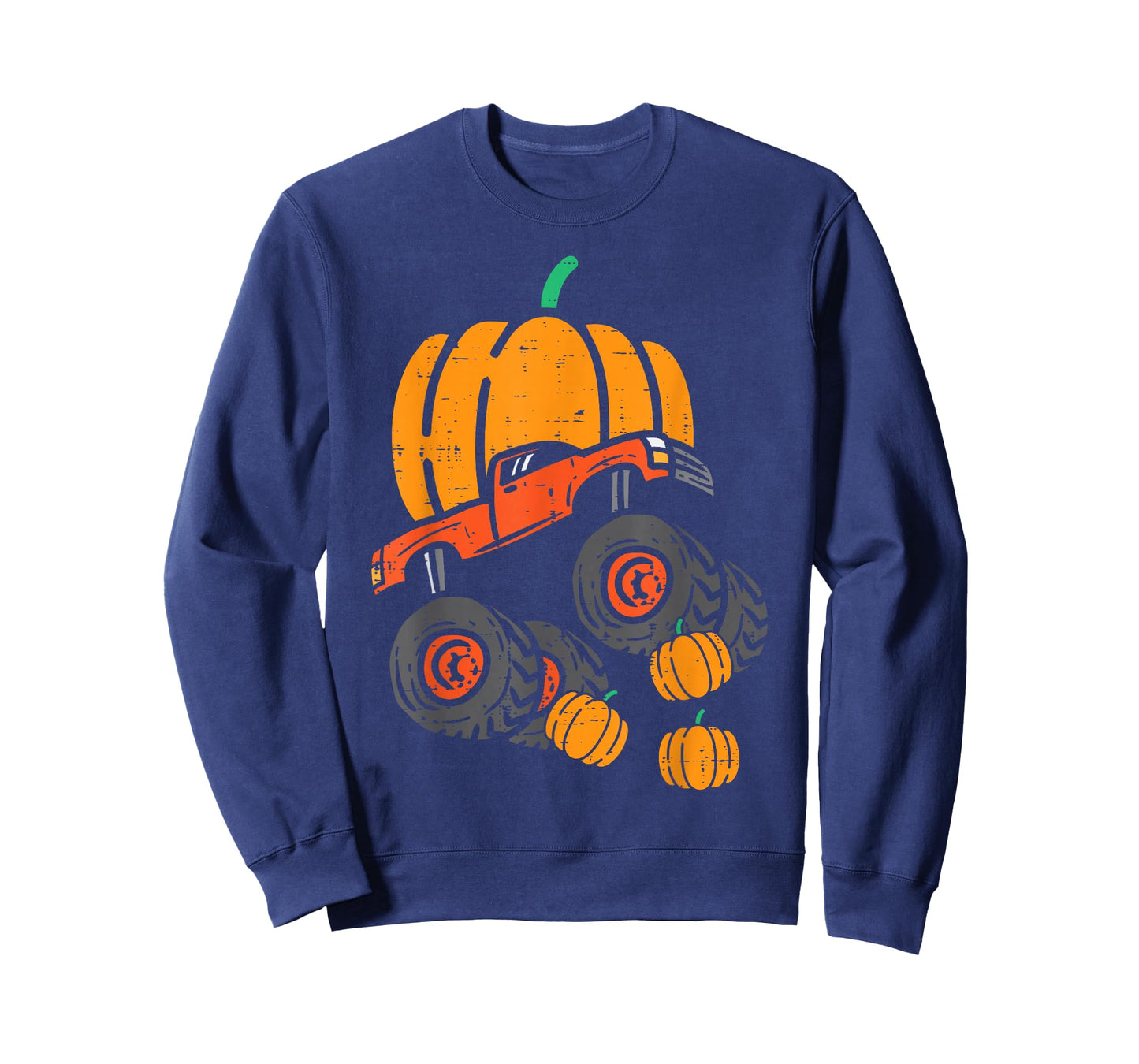 Thanksgiving Pumpkin On Monster Truck Fall Boys Kids Toddler T-Shirt