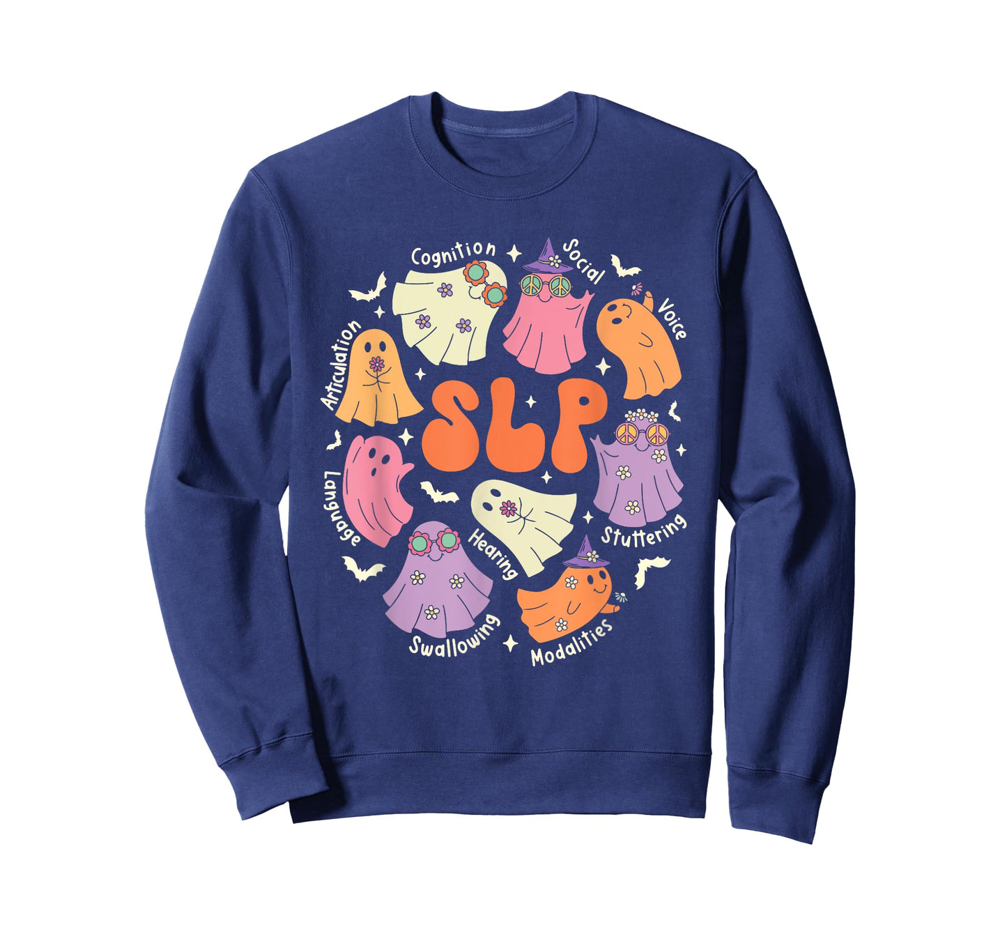 Cute Ghost Friends Halloween AAC SLP Squad Speech Language T-Shirt
