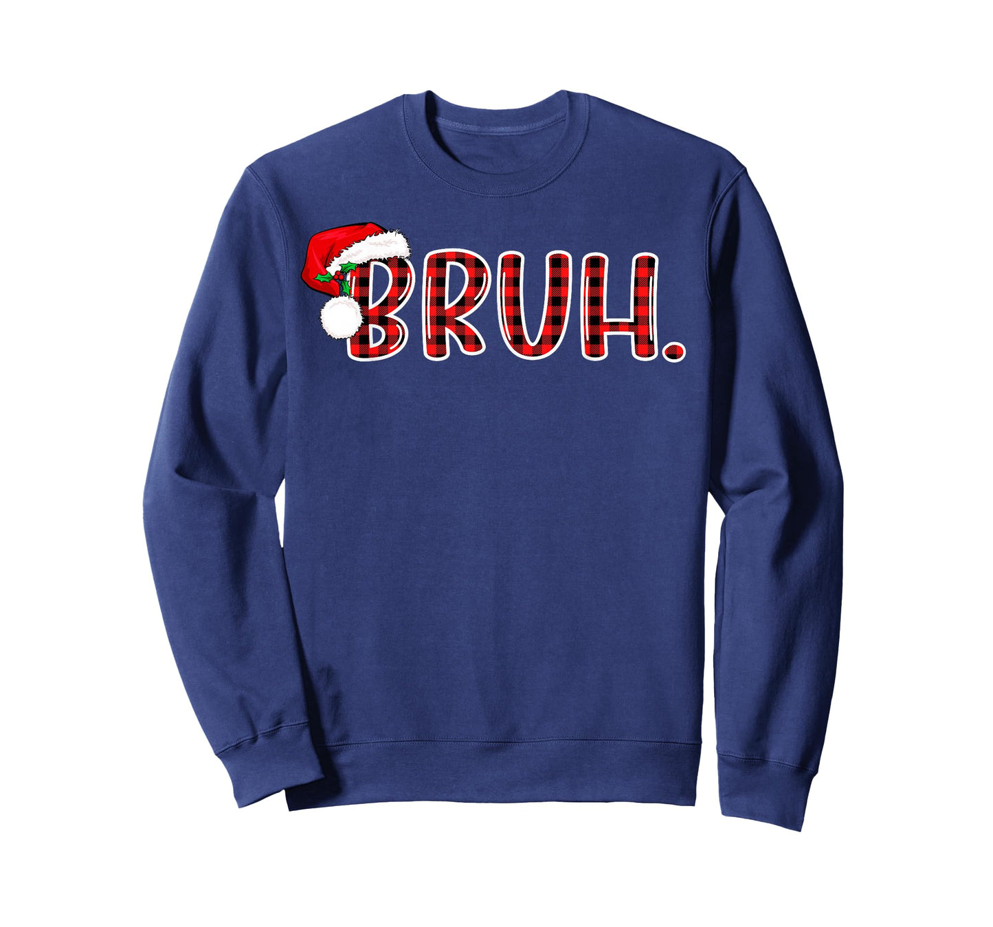 Bruh Funny Christmas Plaid Teens Boys Kids Xmas Pajamas T-Shirt