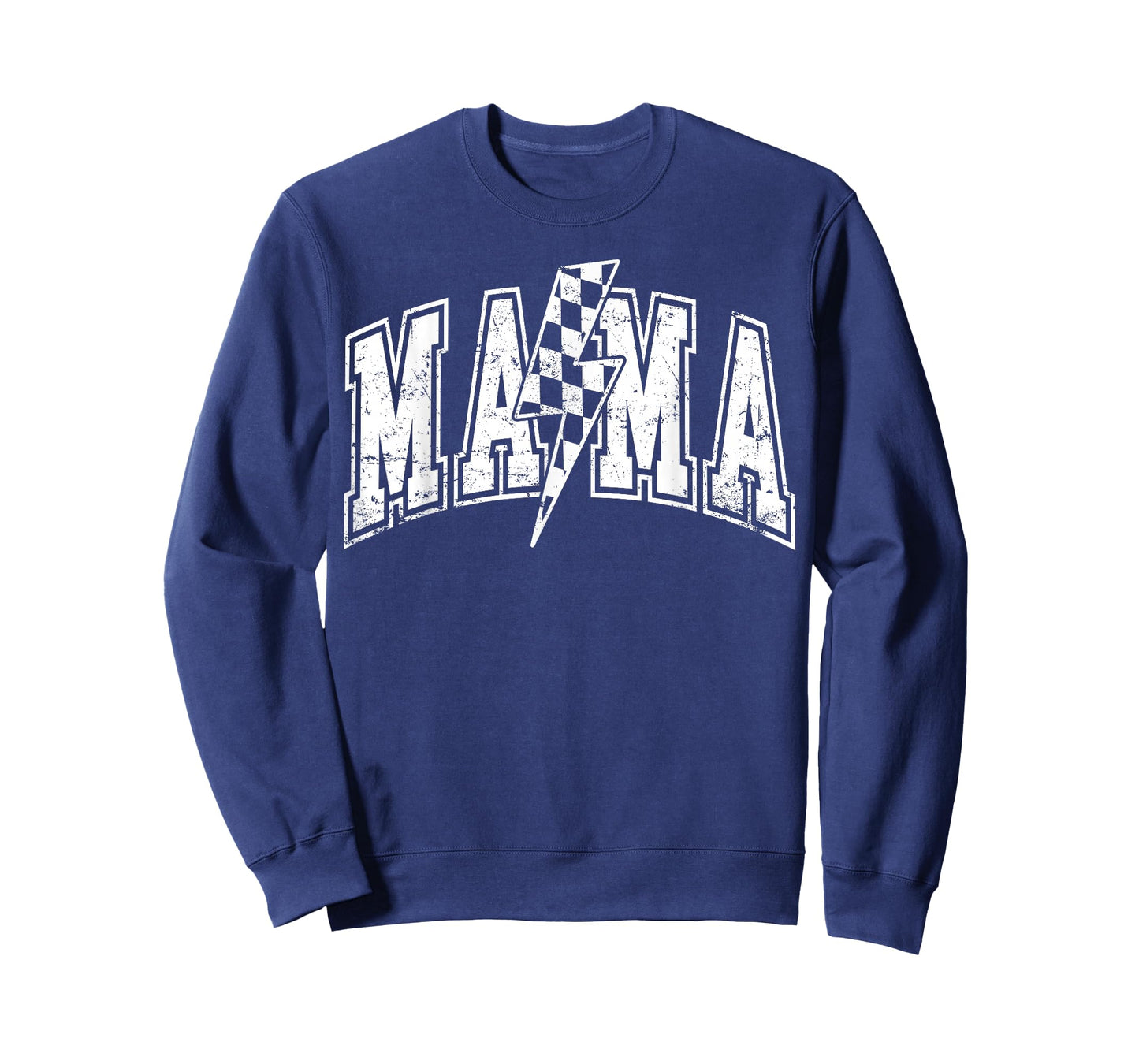 Mama Lightning Bolt Checkered Varsity Mom Women Mother's Day T-Shirt