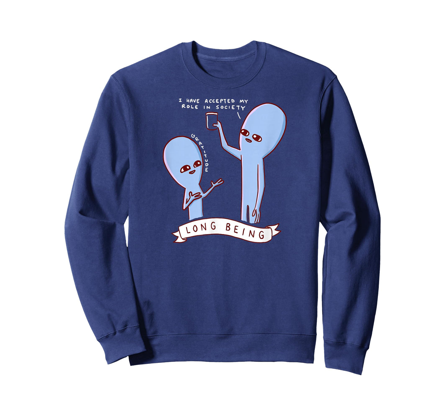 Threadless Nathan W. Pyle Strange Planet Long Being Graphic T-Shirt