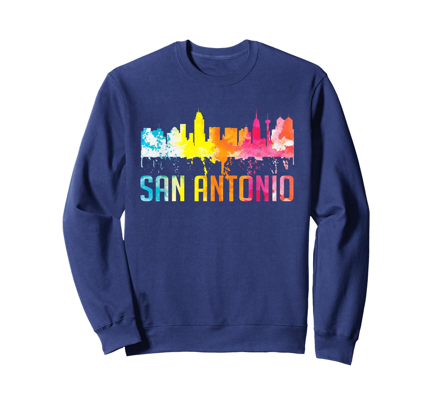 San Antonio Texas Retro Watercolor City Skyline Art Souvenir T-Shirt