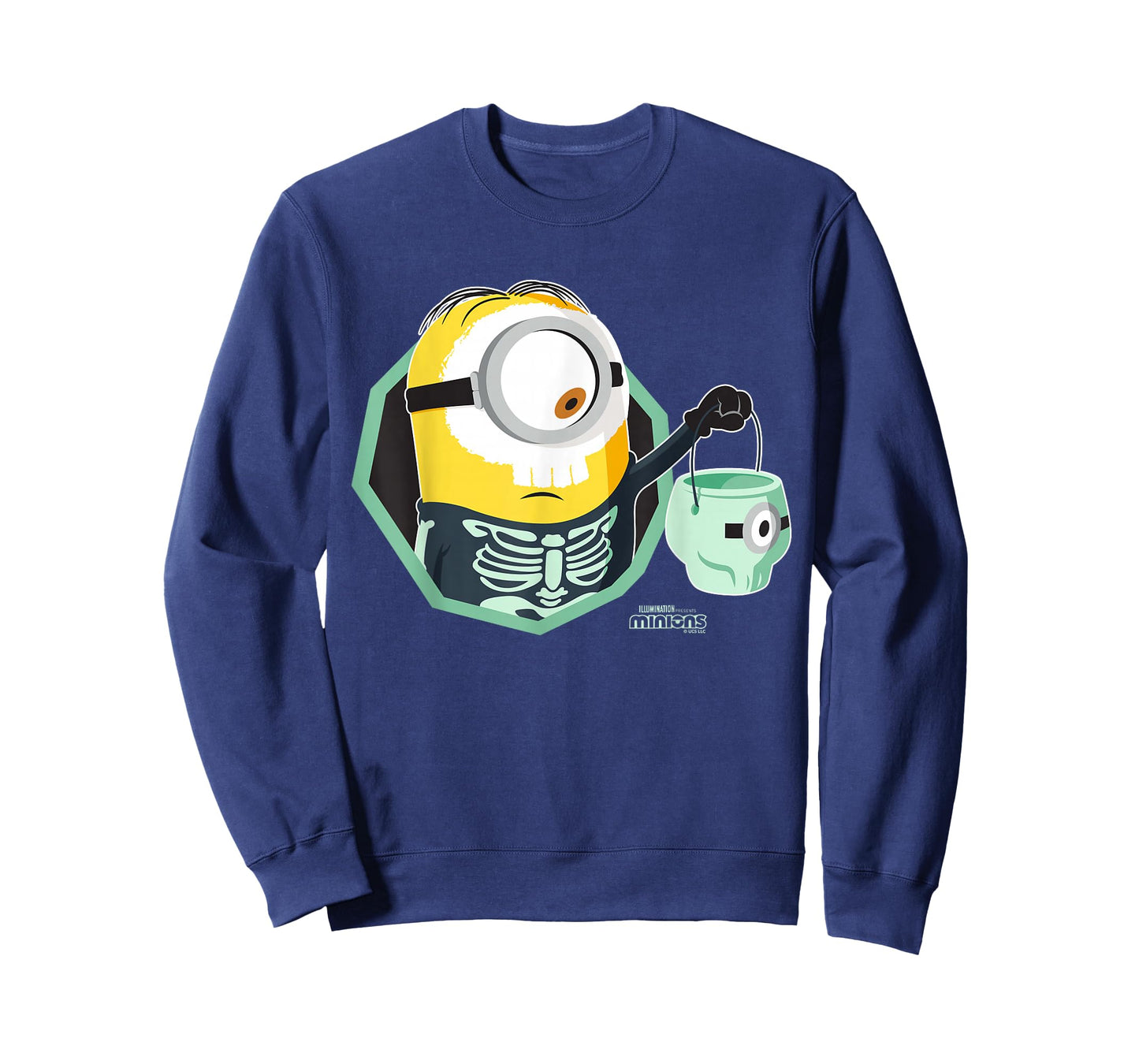 Minions Stuart Skeleton Costume with Bucket T-Shirt