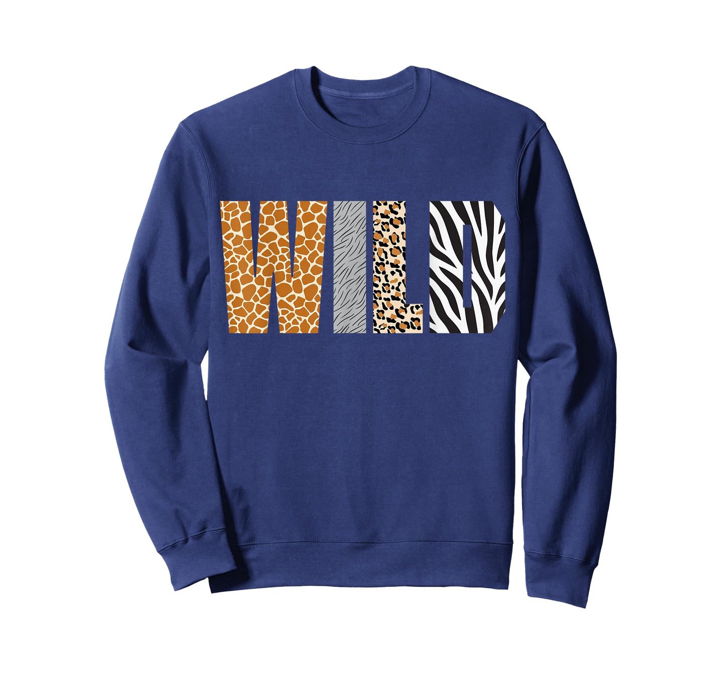 Wild Animal Pattern Giraffe Wolf Leopard Zebra Animal Print T-Shirt