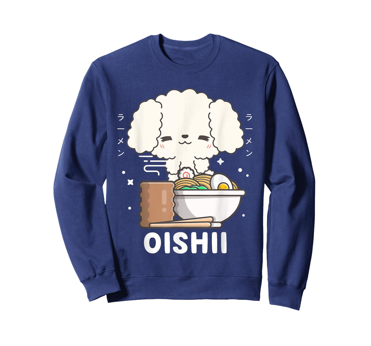 Kawaii Poodle Eats Japanese Ramen Noodles Kawaii Aesthetic T-Shirt