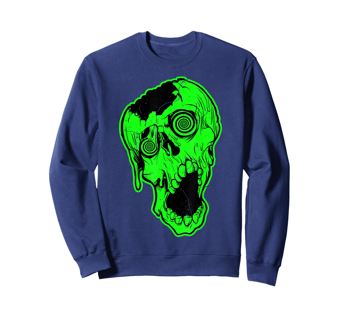 Retro 80's Neon Zombie skull skate t-shirt T-Shirt