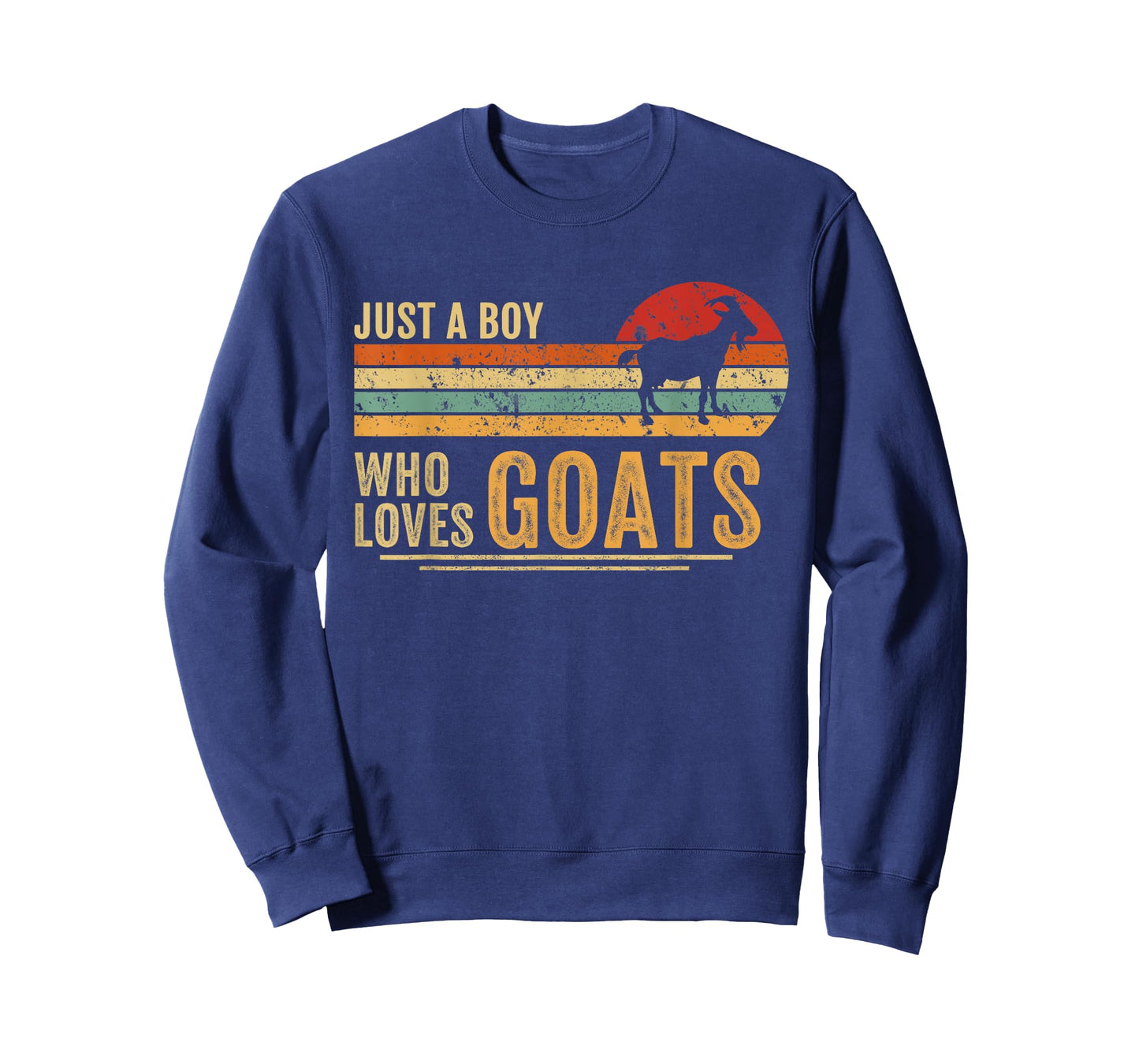 Just A Boy Who Loves Goats Retro Farmer Funny Goats Lover T-Shirt
