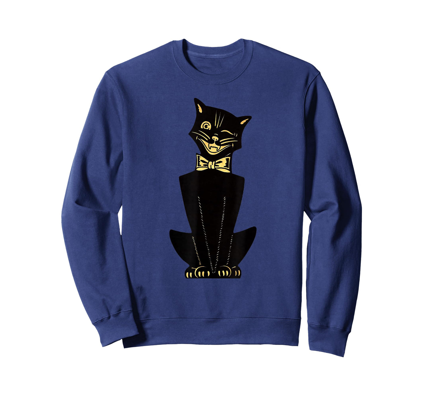Men's Women's Vintage Halloween Cartoon Cat Graphic Tee T-Shirt