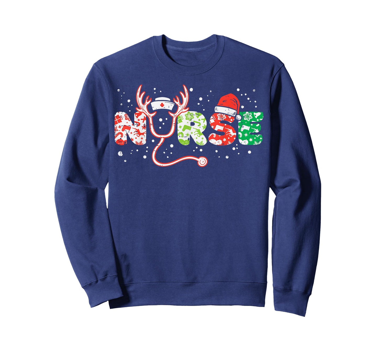 Nurse Christmas Stethoscope Nurses Xmas Scrub Top Women T-Shirt