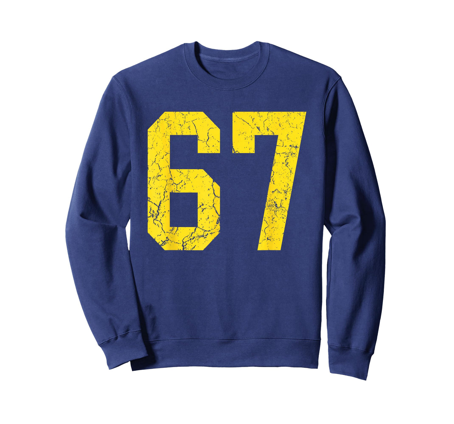 Distressed Bright Gold Number 67 Jersey Player Uniform #67 T-Shirt