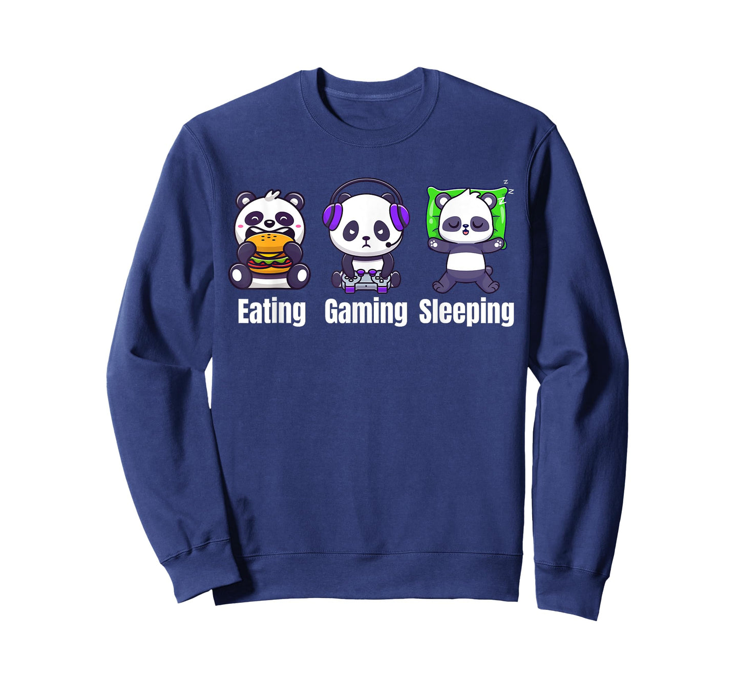 Panda Eating Gaming Sleeping Gamer Men Kids T-Shirt