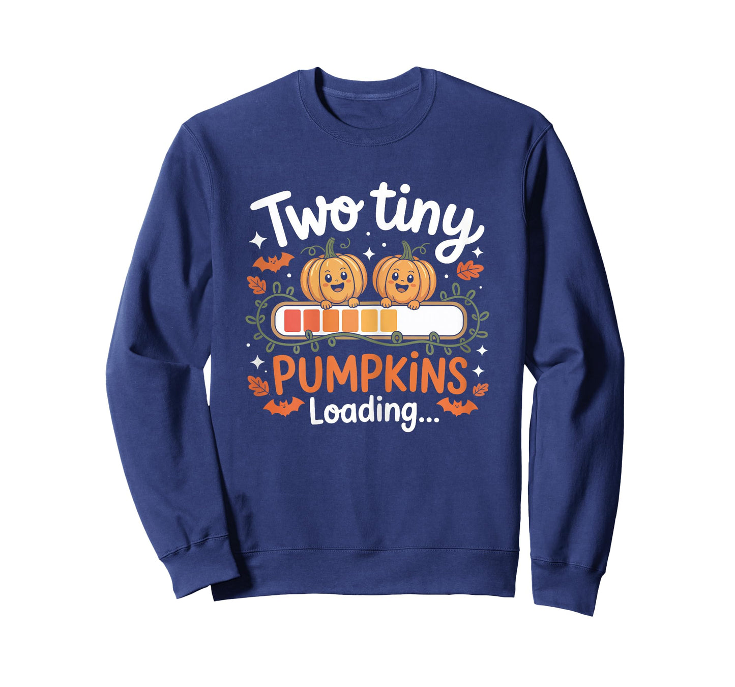 Womens Twins Pregnancy Mom Halloween Costume Two Pumpkins Loading T-Shirt