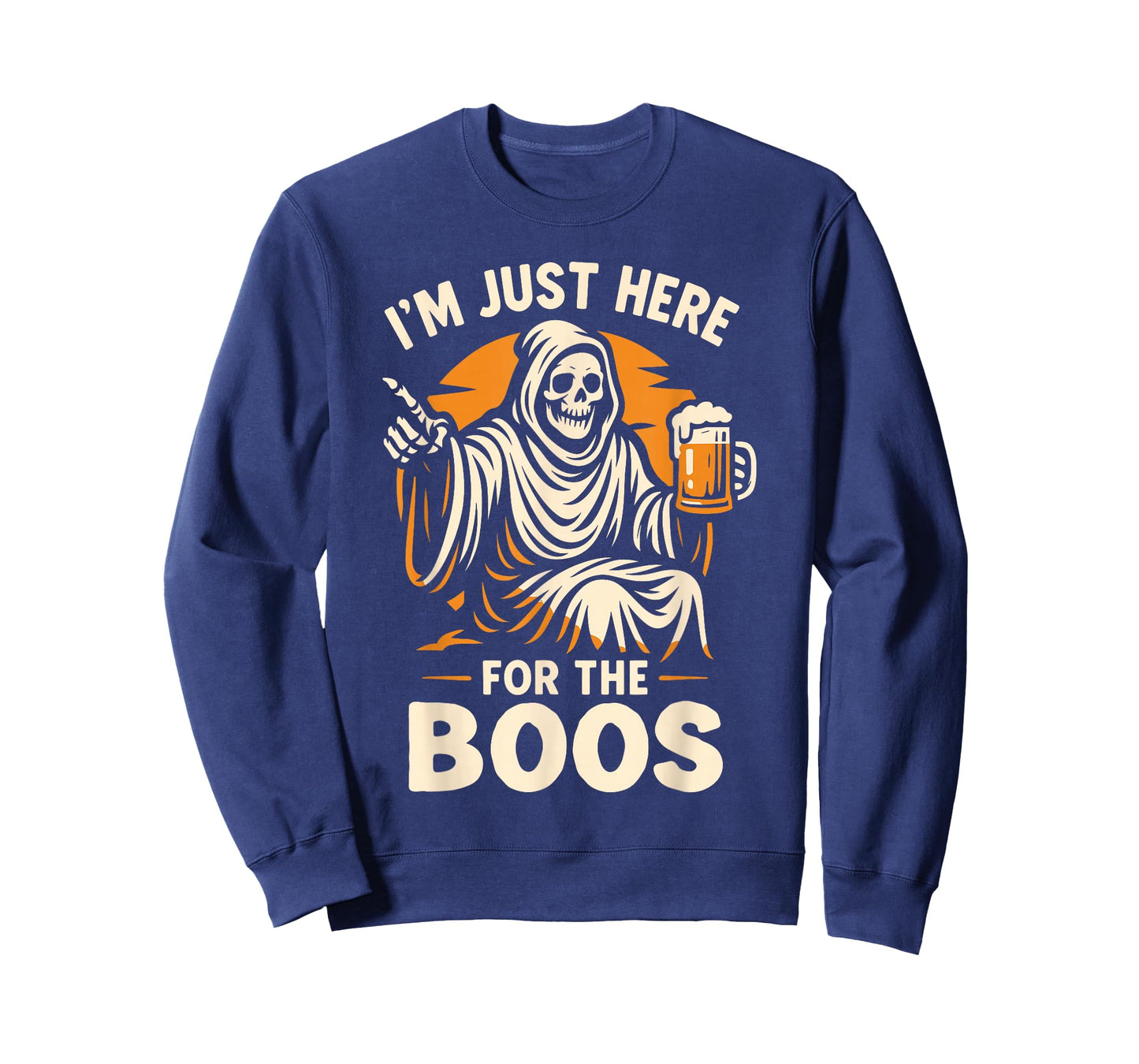 Adult Halloween Shirt, Skeleton I’m Just Here for the Boos T-Shirt
