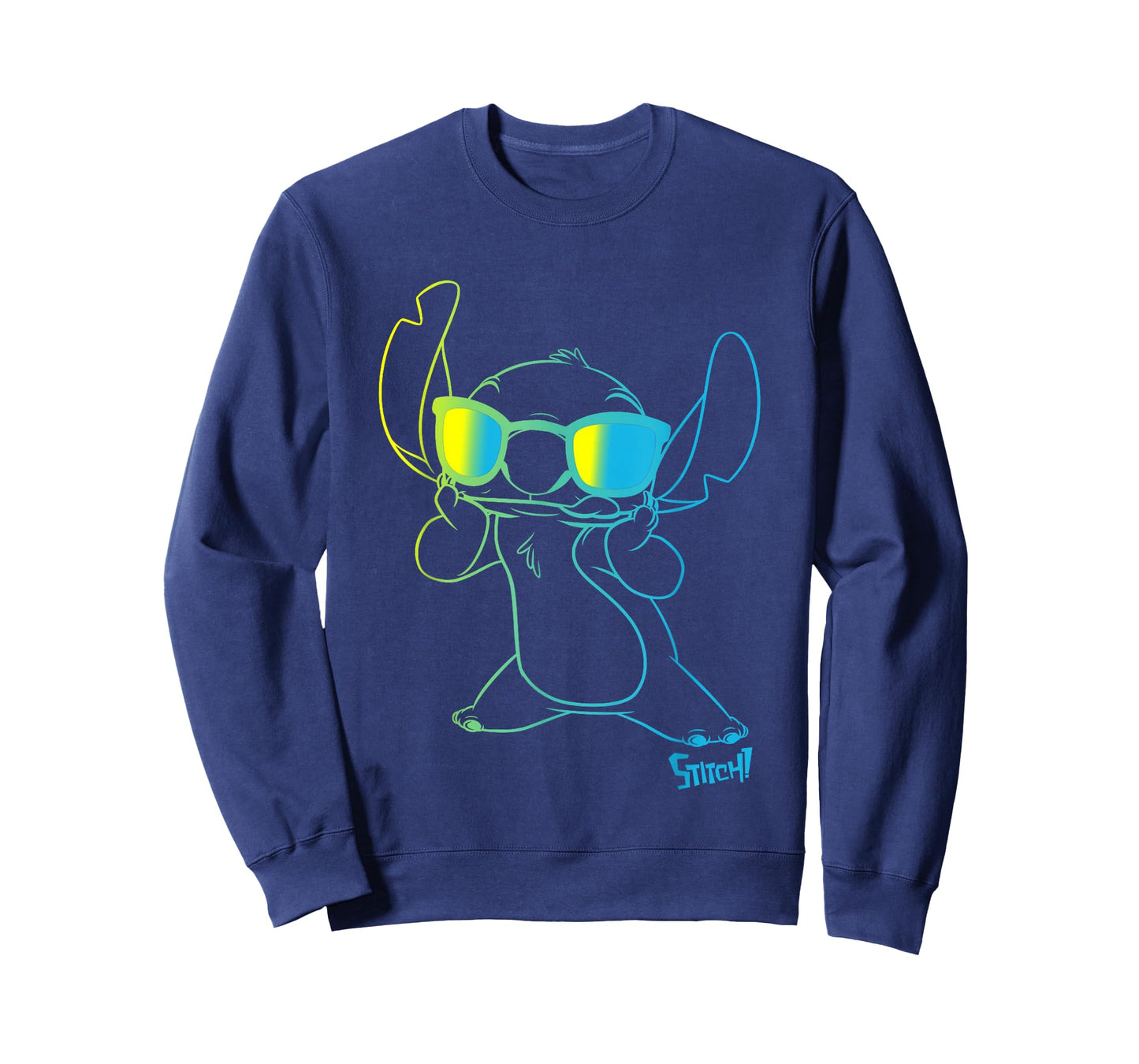 Disney Lilo & Stitch Cool Stitch Neon Outline Chest Portrait T-Shirt