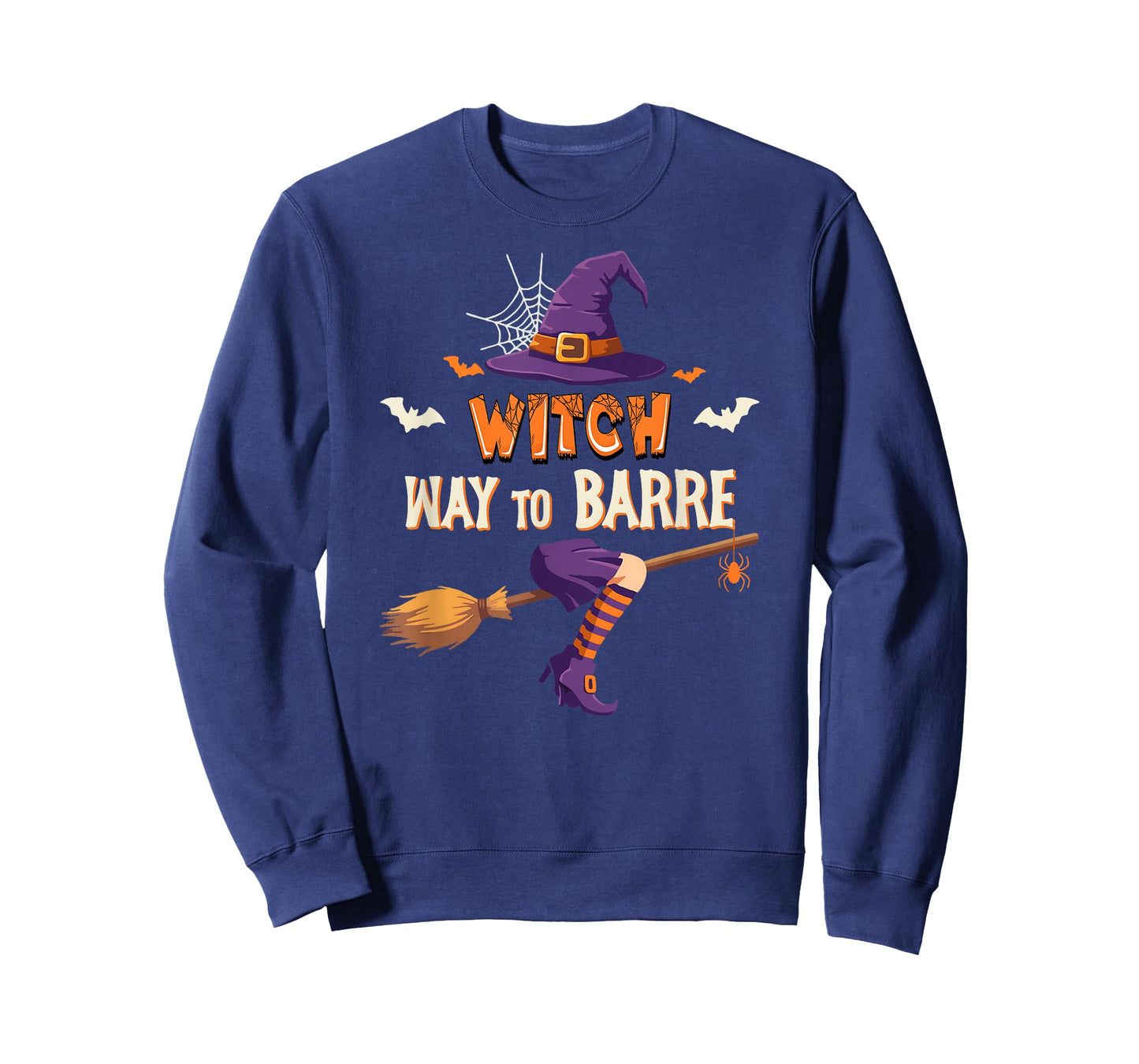 Witch Way To Barre Workout Halloween Funny Bat Hat Lovers T-Shirt