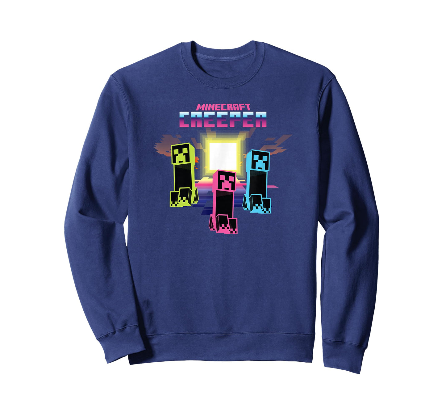 Minecraft Creeper Bright Neon Poster T-Shirt