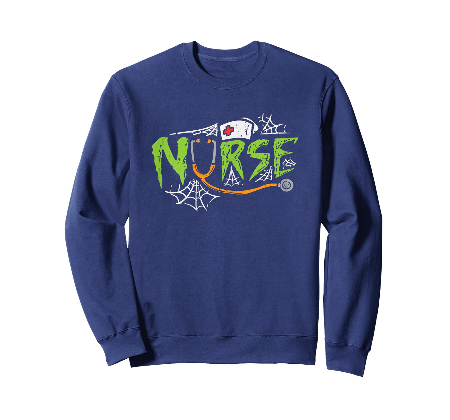Nurse Spiderwebs Stethoscope Scary Halloween Costume RN Gift T-Shirt
