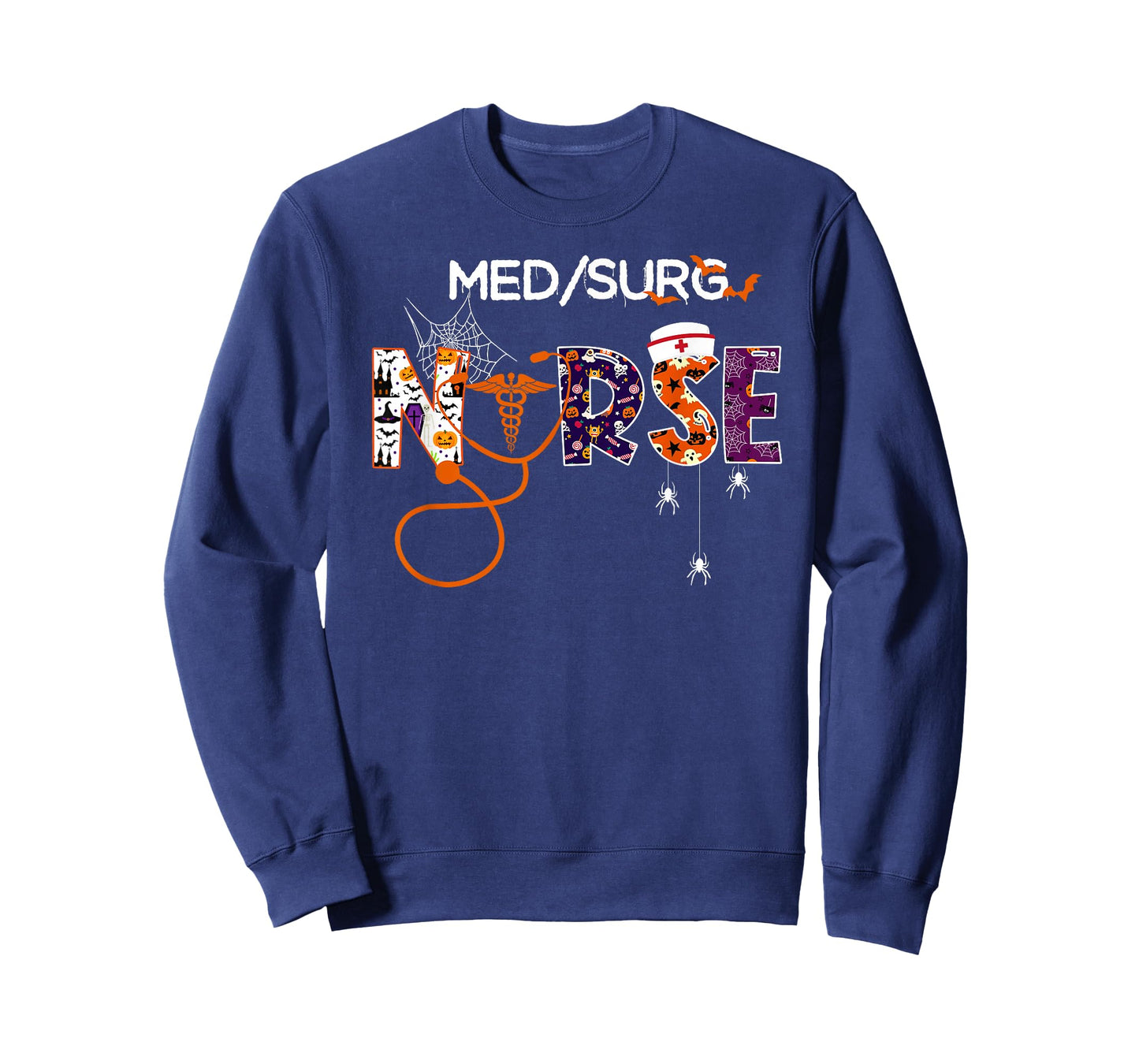 Retro Med Surg Nurse Halloween Stethoscope Medical Surgical T-Shirt