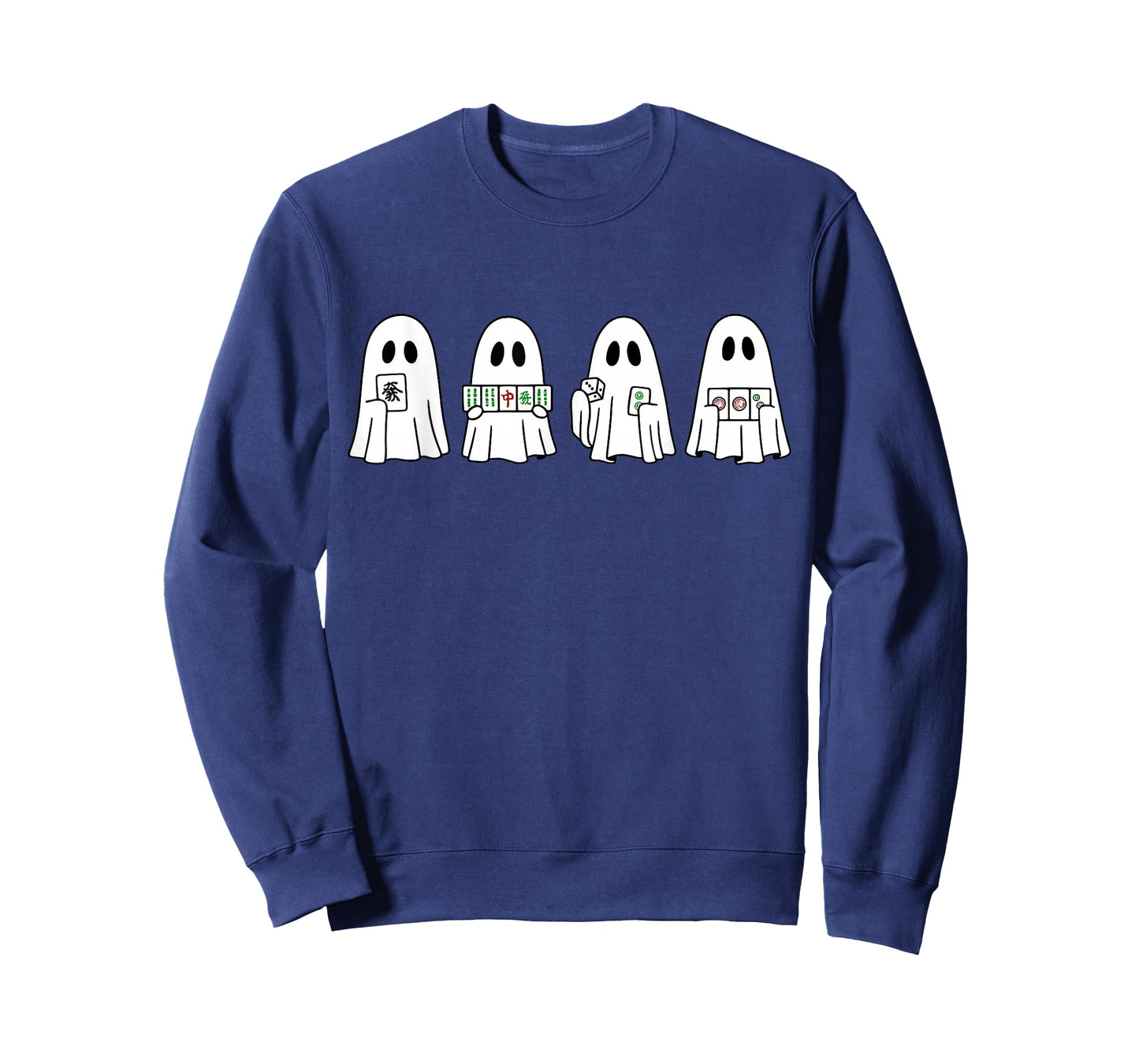 Halloween Ghost Playing Mahjong Spooky Season Game Day Fall T-Shirt