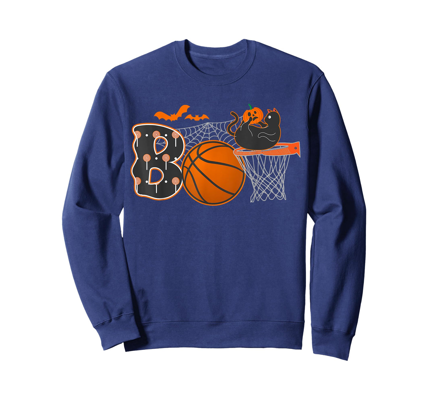 Halloween Basketball Cat Boo Boys Men T-Shirt