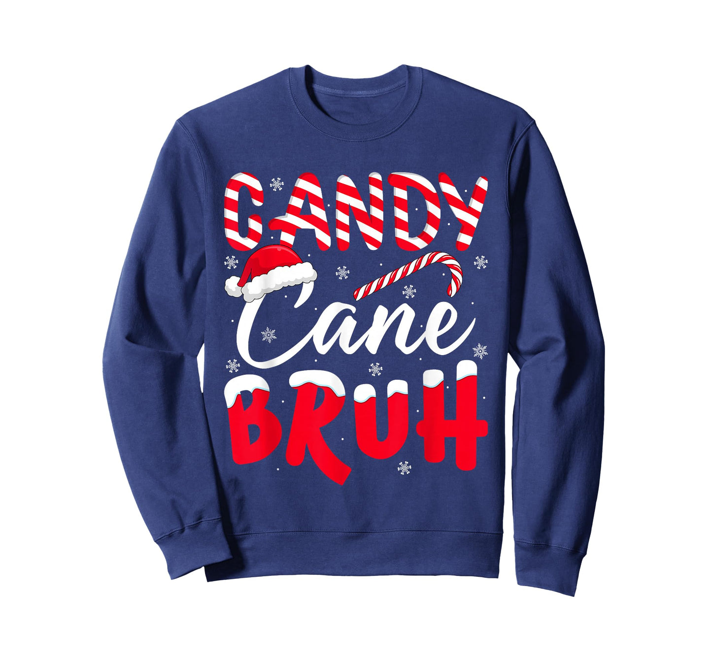 Candy Cane Bruh Christmas Love Candy Teens Boys Kids Xmas T-Shirt