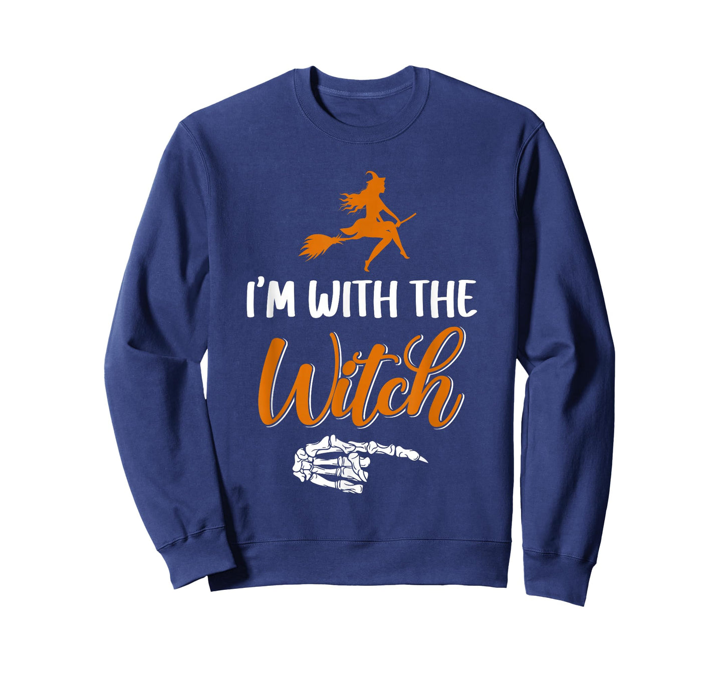 Funny Halloween I'm With The Witch Skeleton Hand Men Women T-Shirt
